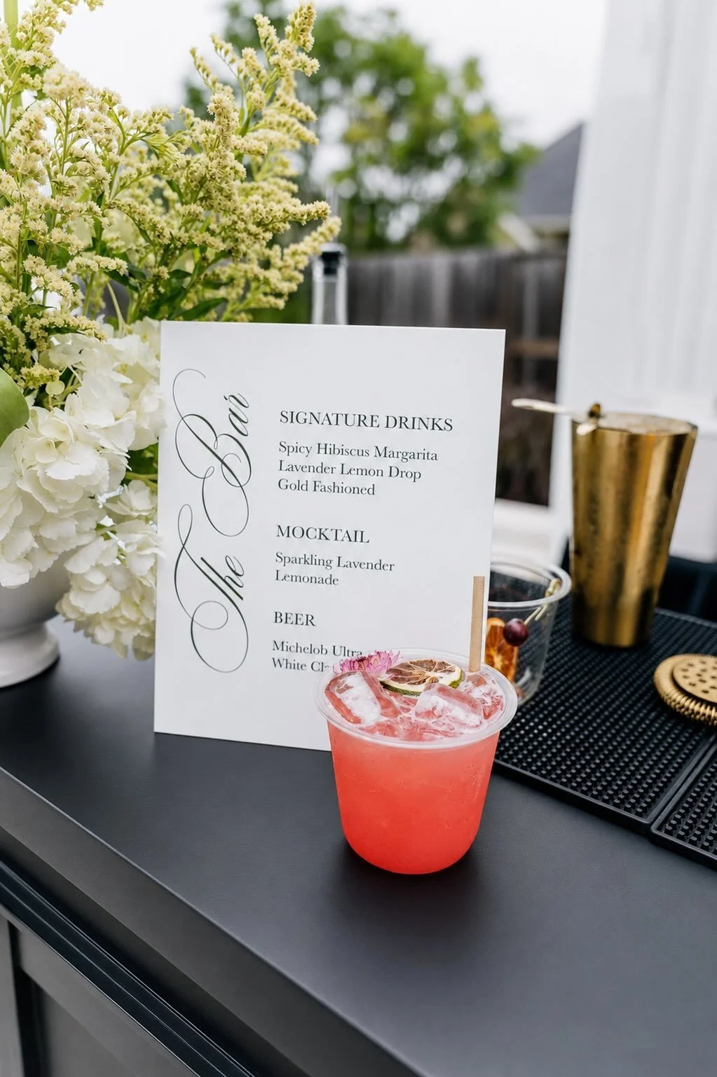 Wedding Cocktail Hour Drink Menu