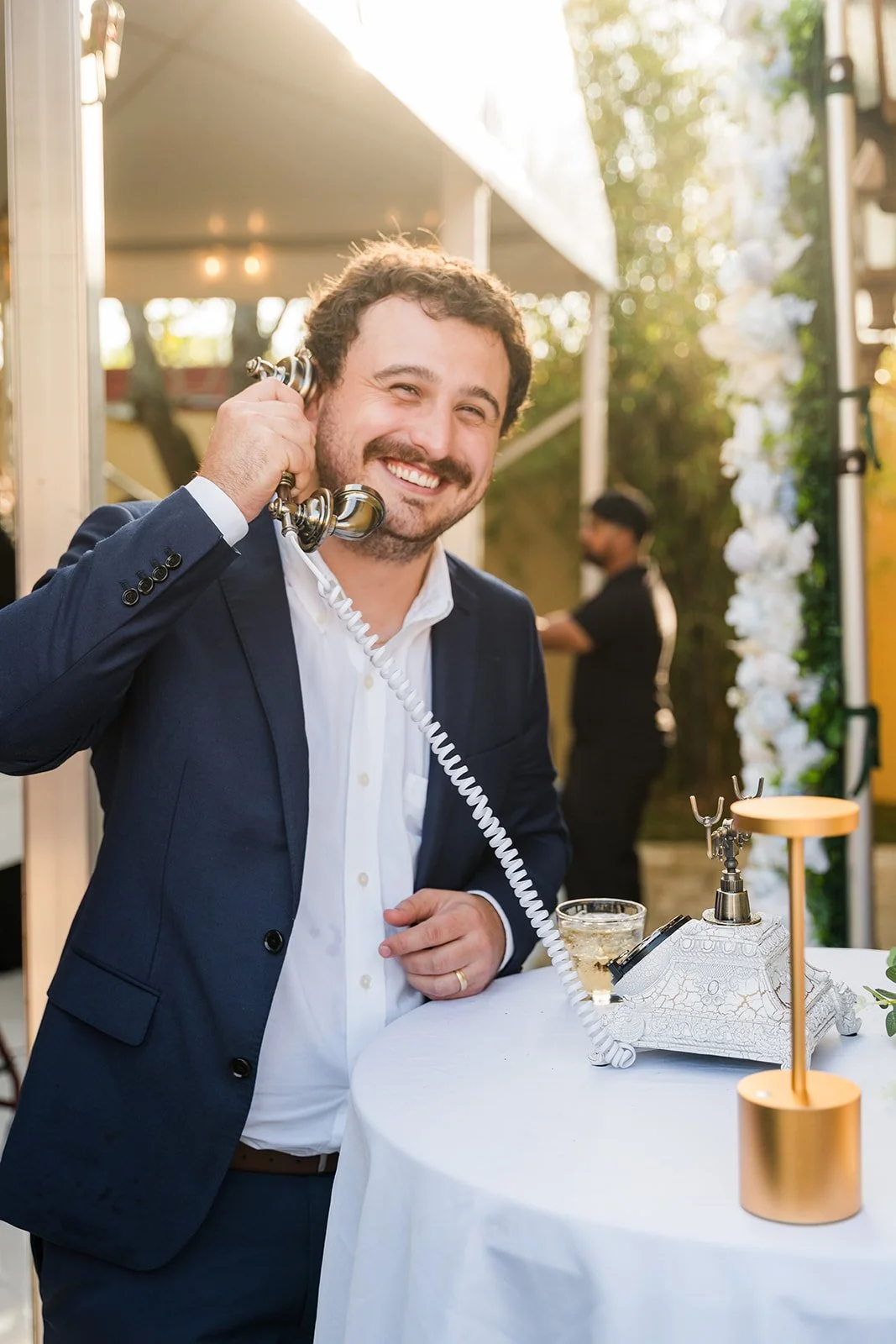 Guest using Audio Guest Book Phone Set Up.jpg