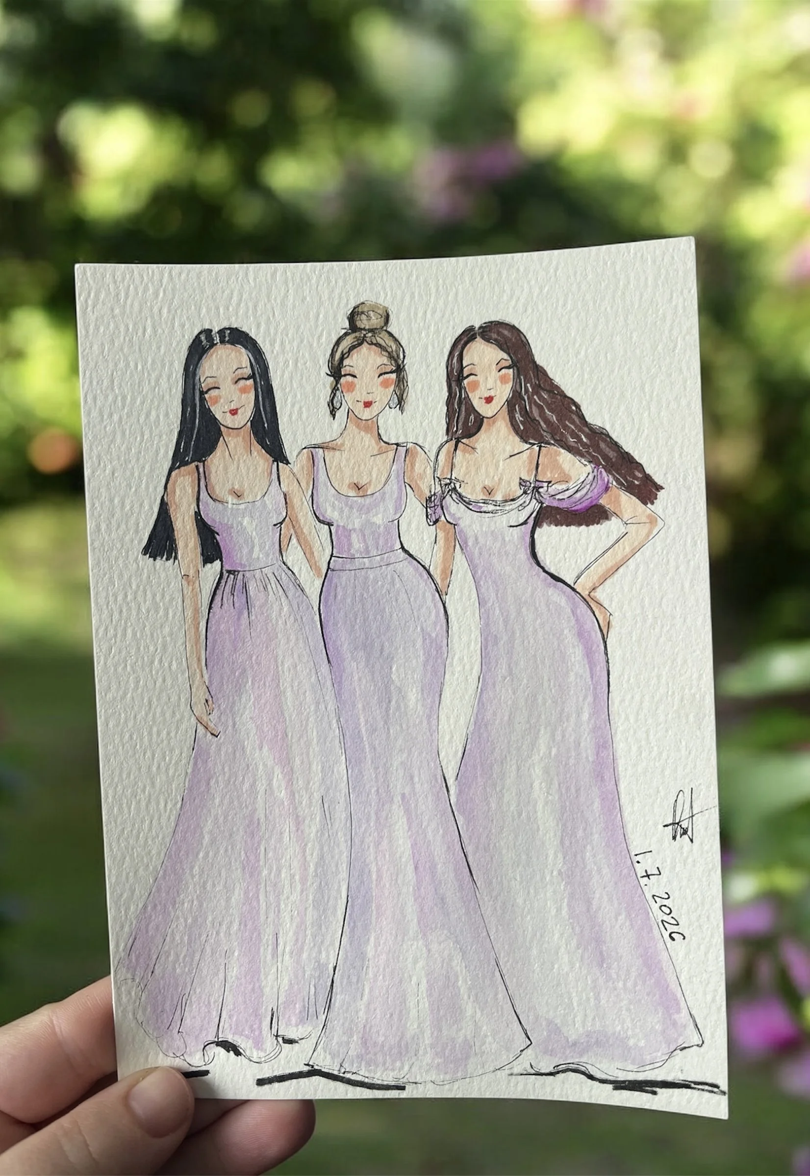 live wedding guest painting cocktail hour