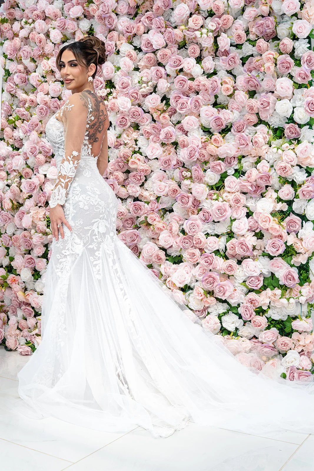 Pink Flower Wall Rental in Houston TX