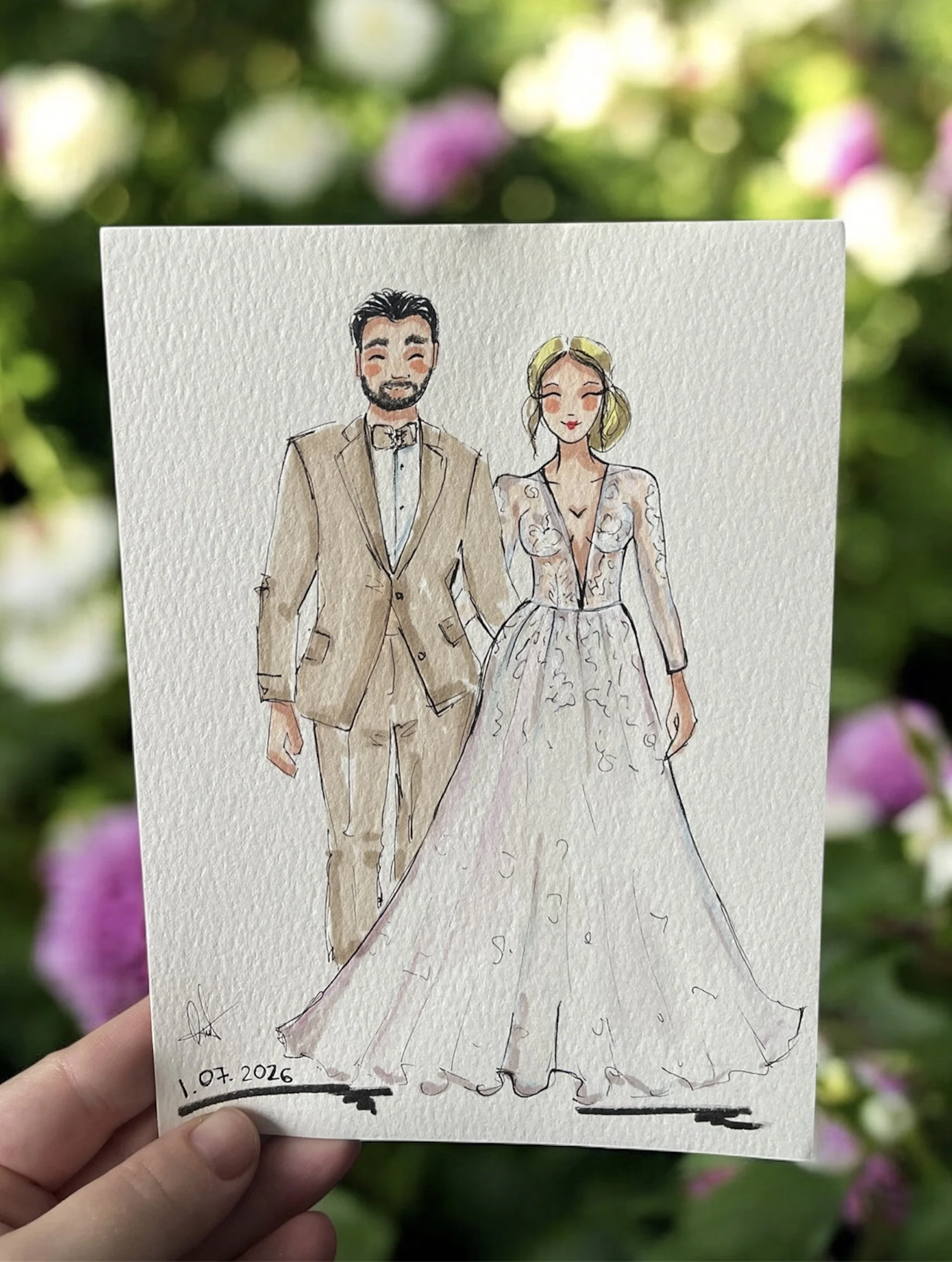 live wedding painting cocktail hour