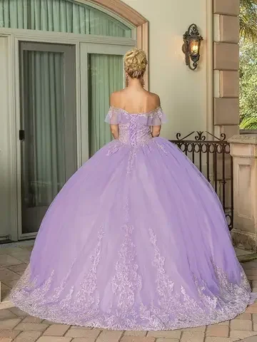 Classic Elegance Ball Gown with Off-Shoulder