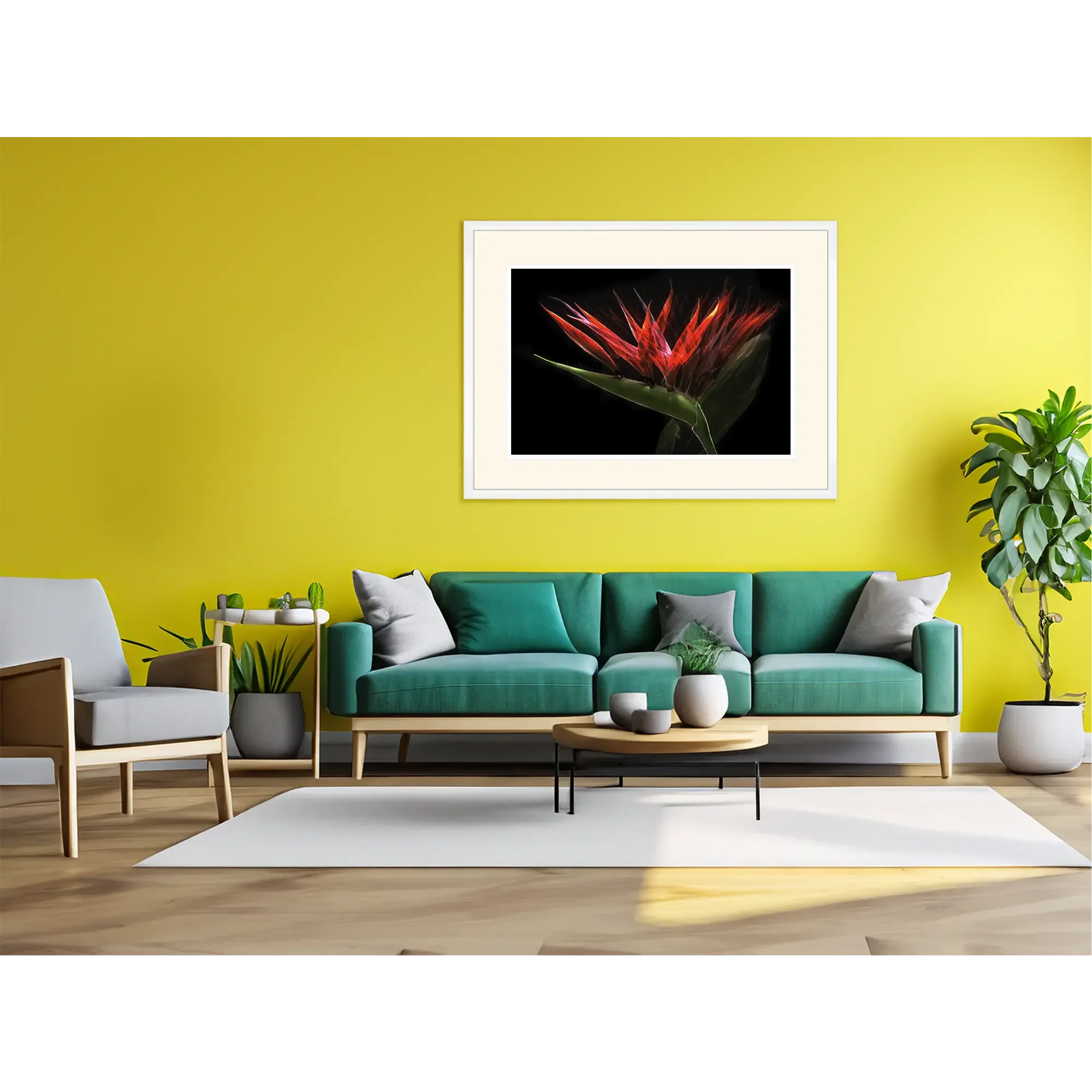 Seidenblume2912 - weisser Rahmen - im Raum.webp