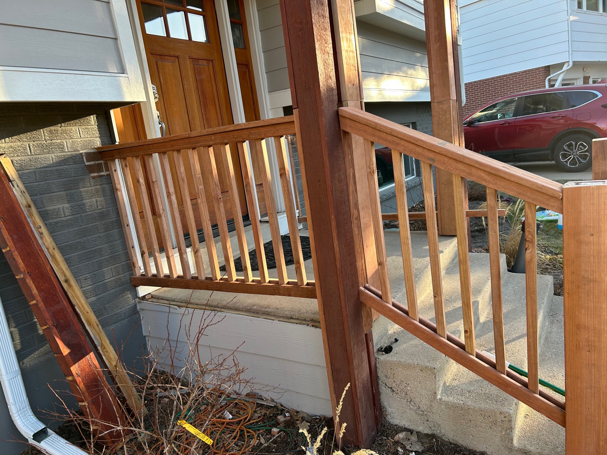 Replace entry way railings