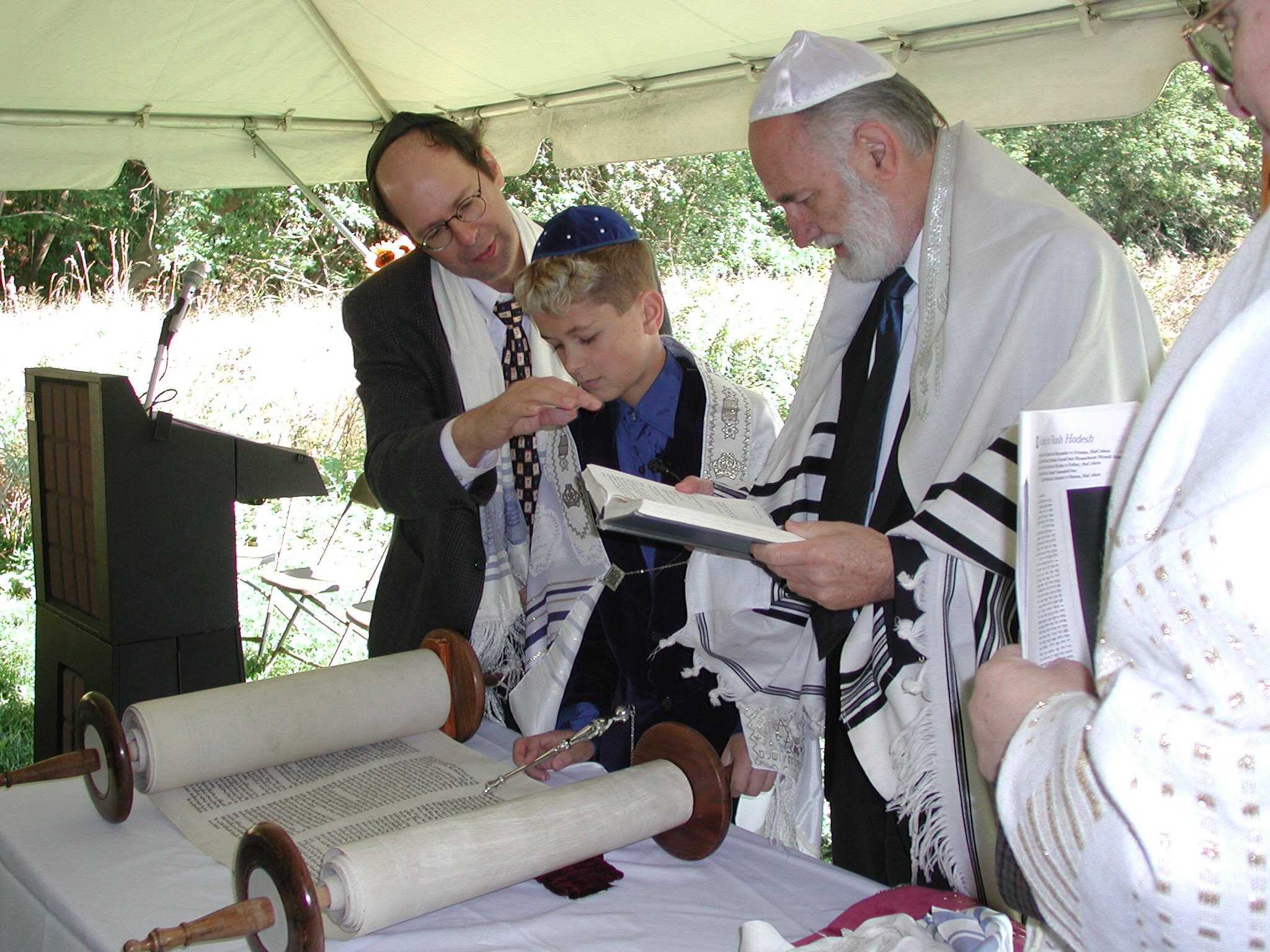 Alec Gelcer at  a service- most pictures are from his grandson Jacob’s Bar Mitzvah in the early 2000's