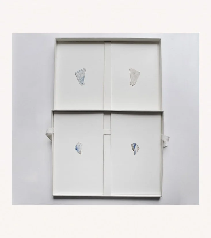 Fragments bifold, 2013, Boxed work; gouache on paper.