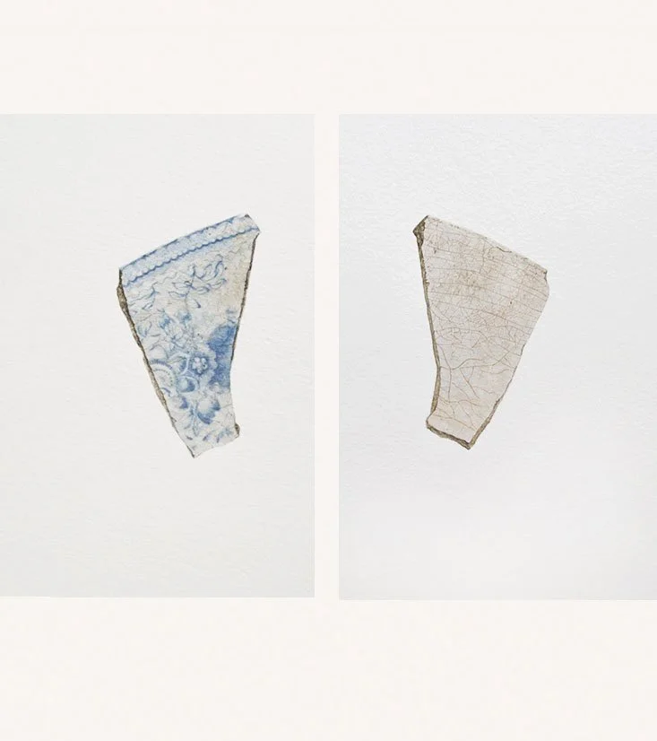 Fragments, bifold (detail), 2013, Boxed work; Gouache on paper