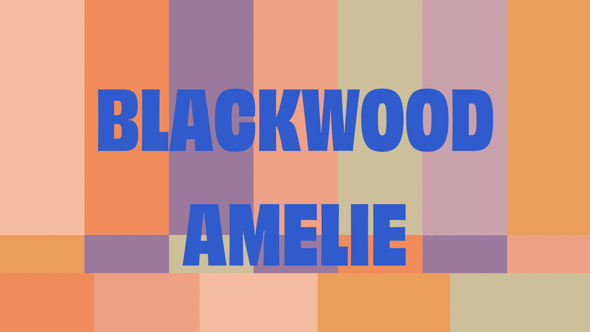 Text "Blackwood - Amelie" on a colorful geometric background.
