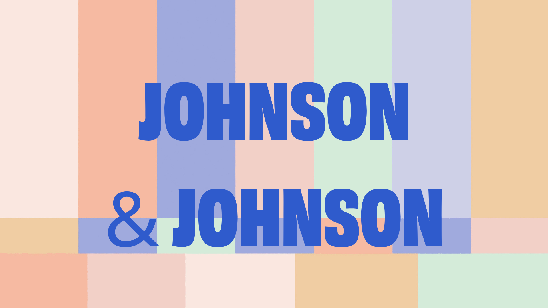 "Johnson & Johnson" text on colorful geometric background.