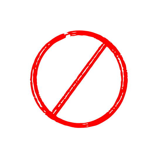 Hammer and saw crossed out, meaning not a carpenter