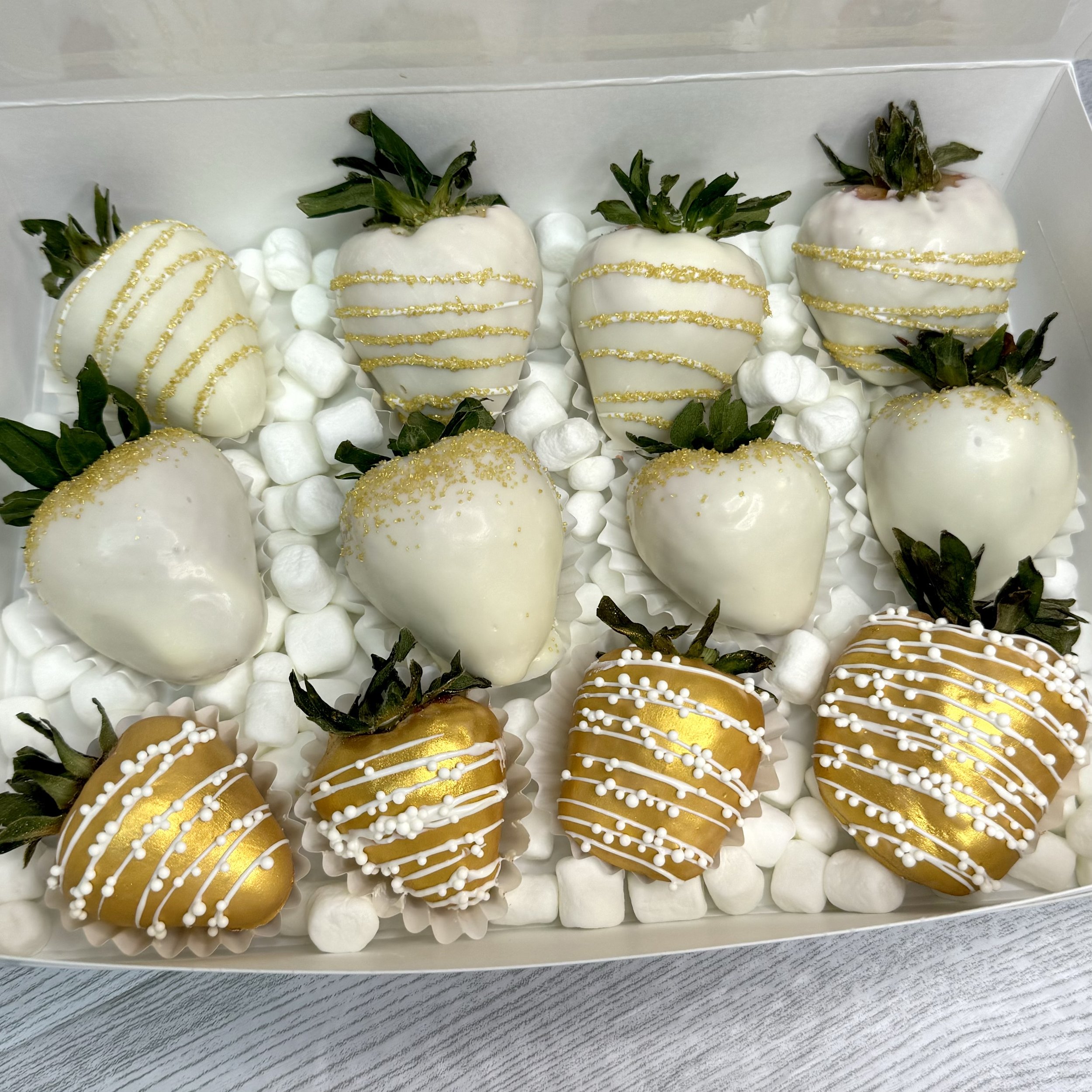Gold Chocolate Covered Strawberries