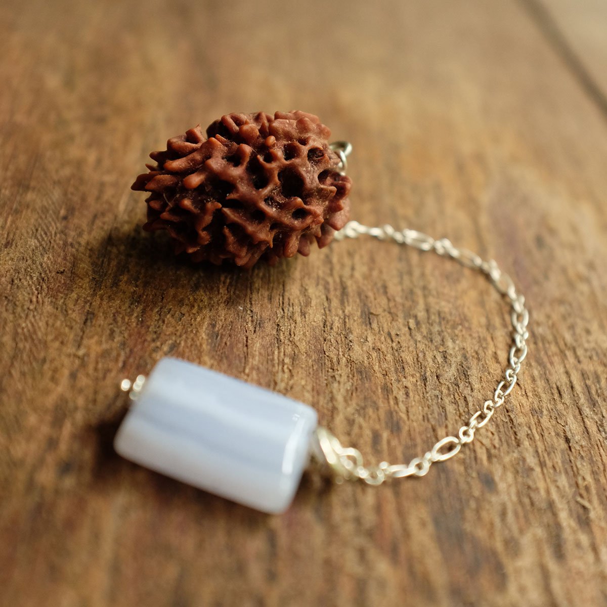 Blue Lace Agate and Rudraksha Pendulum 1.jpg