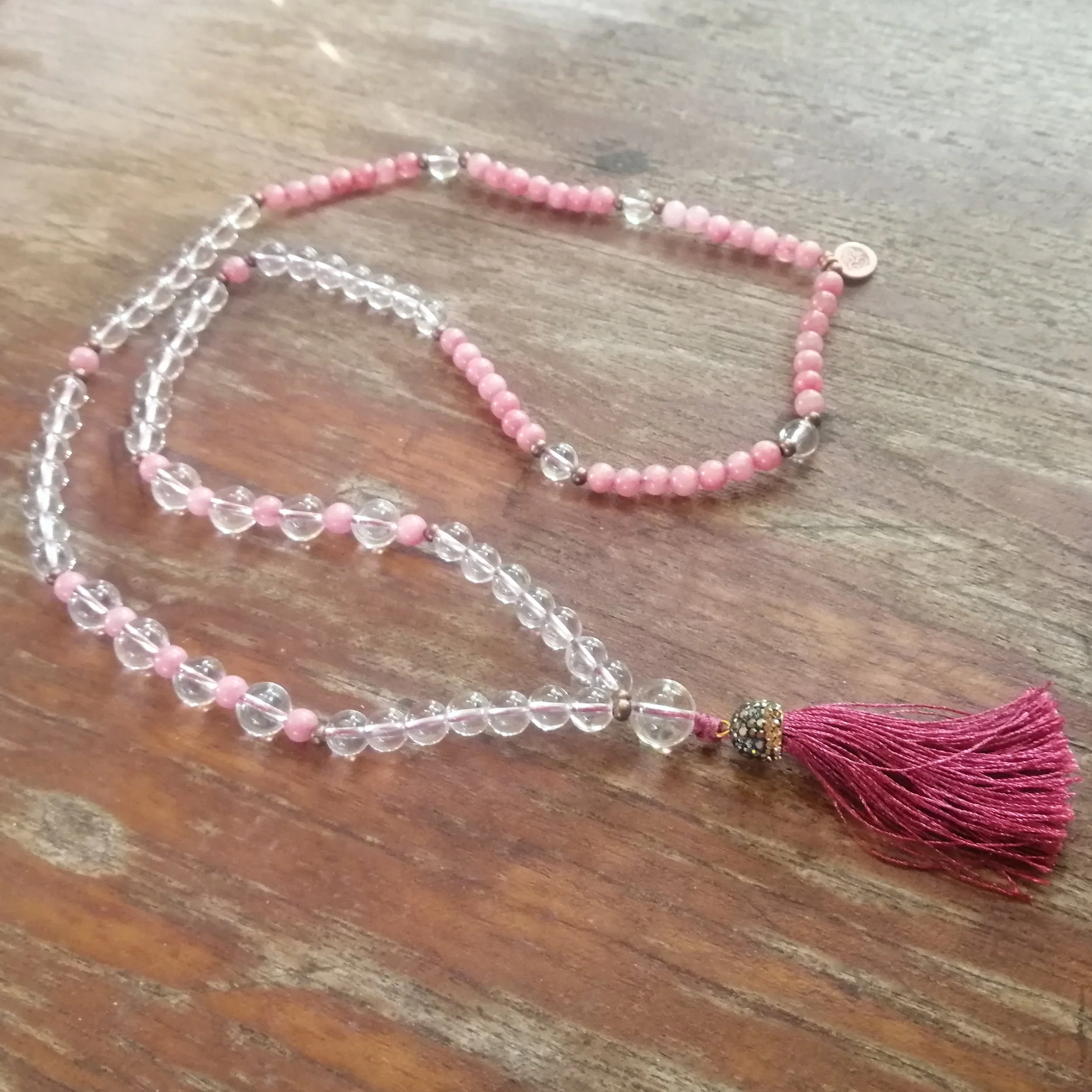 Rose Quartz and Rhodonite Mala