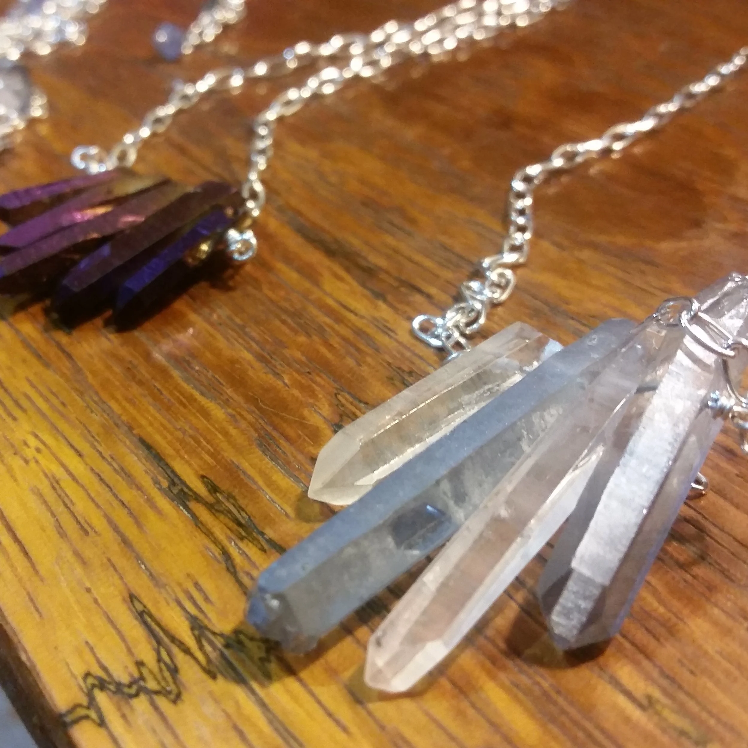 Coated Quartz Necklaces