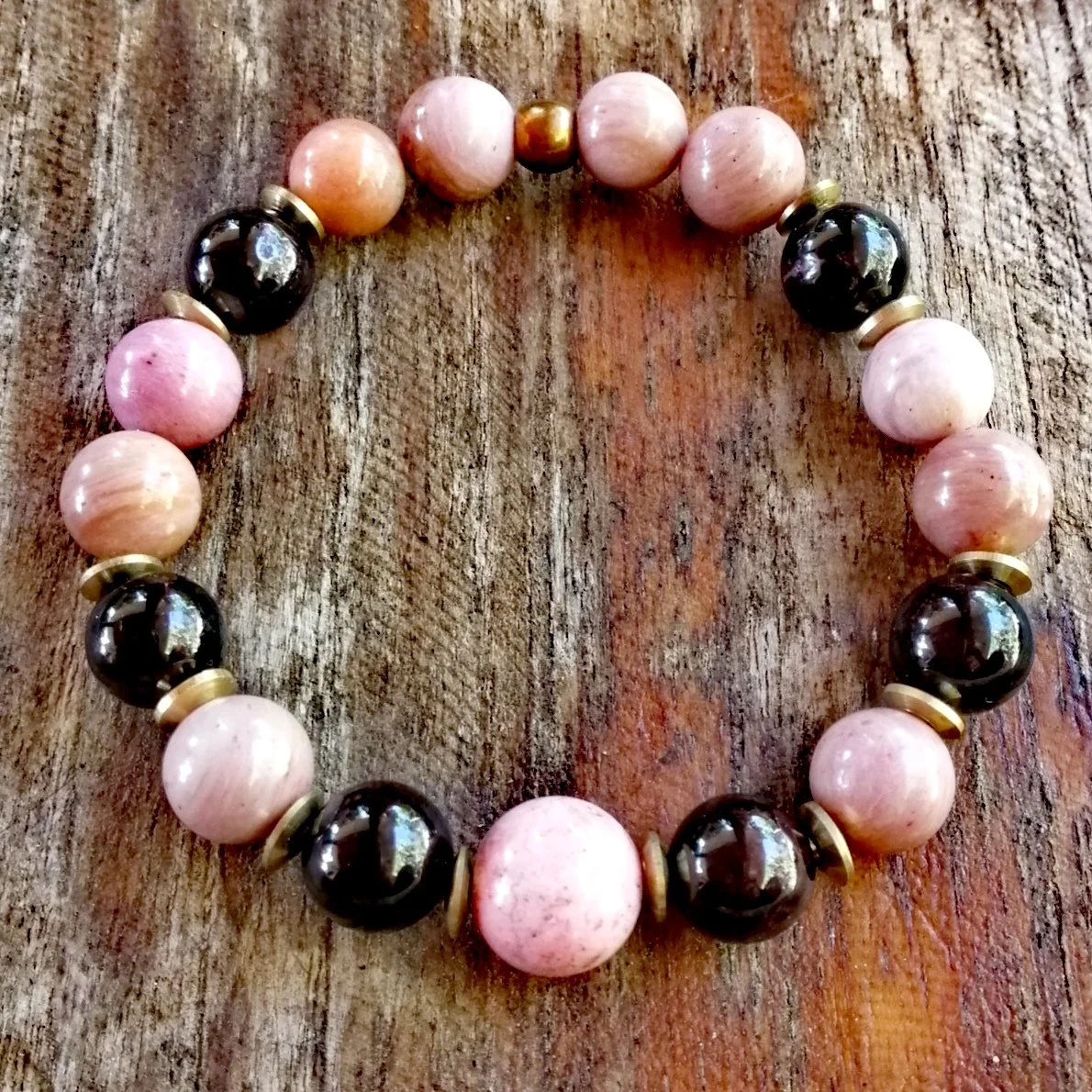 Rhodonite and Garnet Bracelet