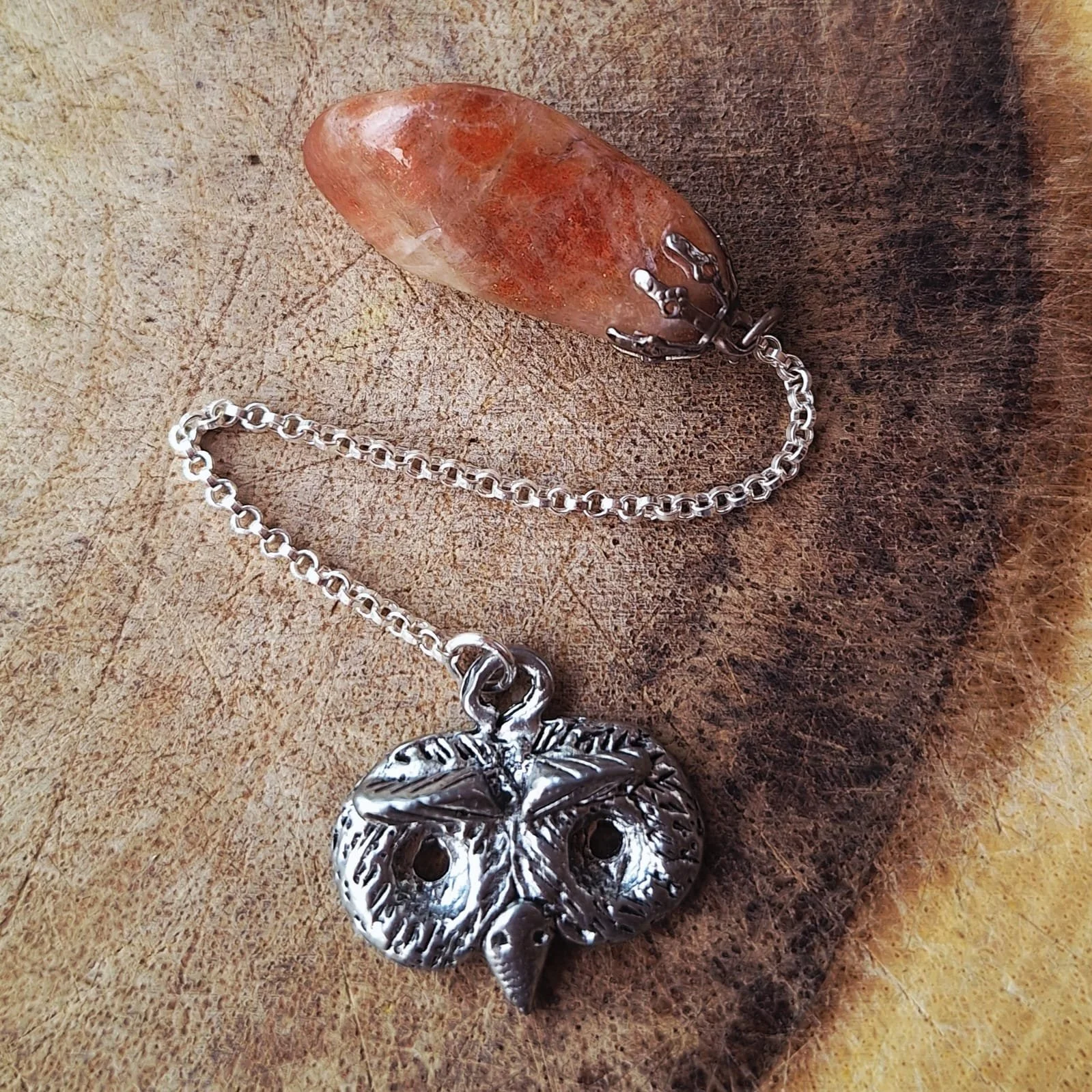 Sunstone and Pewter Owl