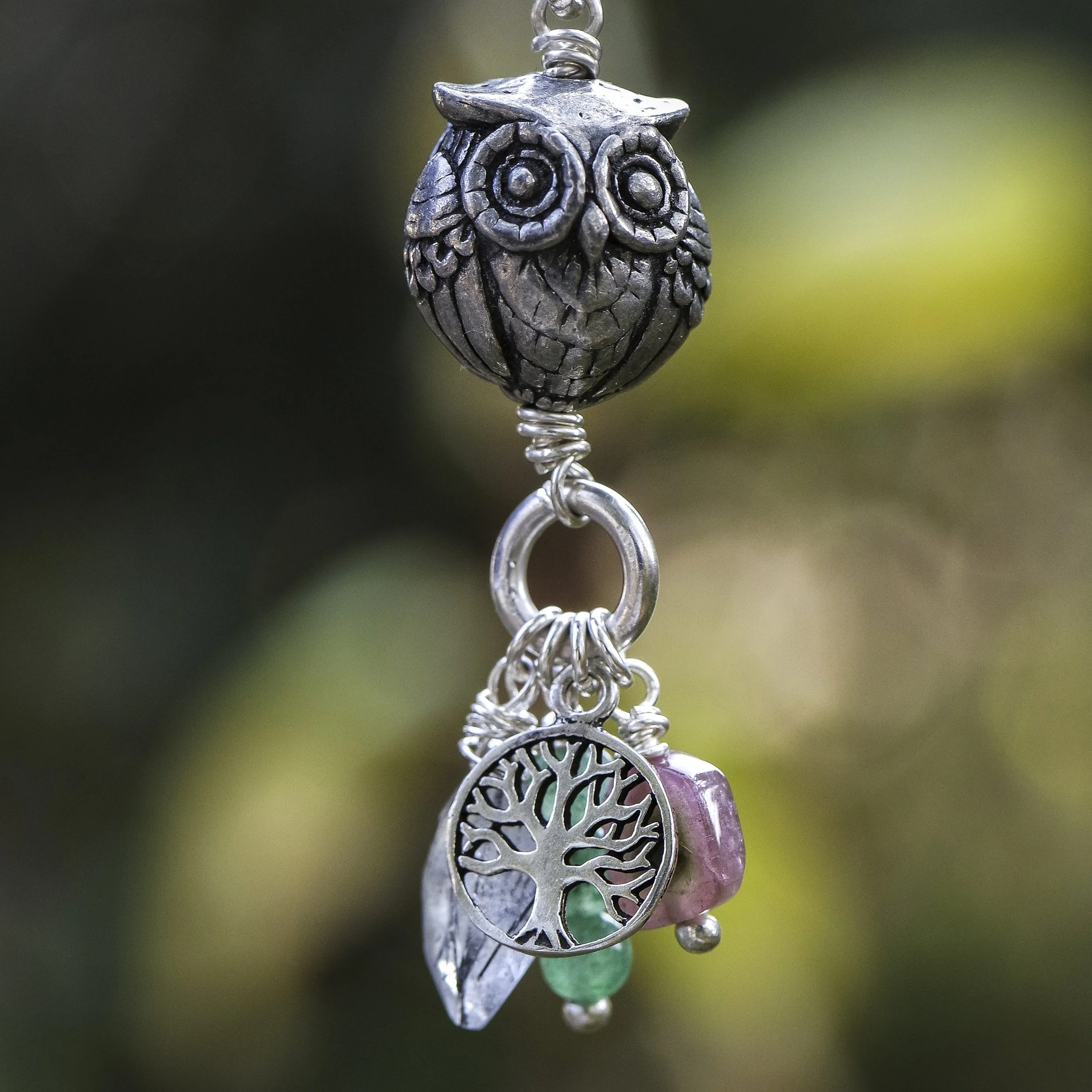Owl and Gems Charm