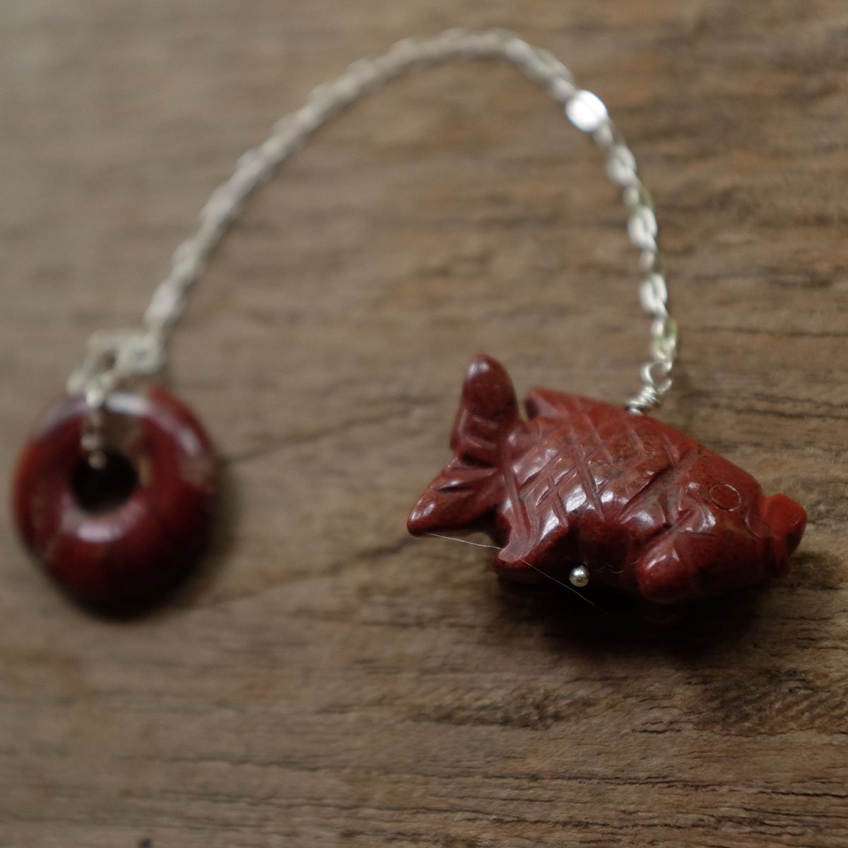 Red Jasper Fish and Disk Pendulum 1.jpg