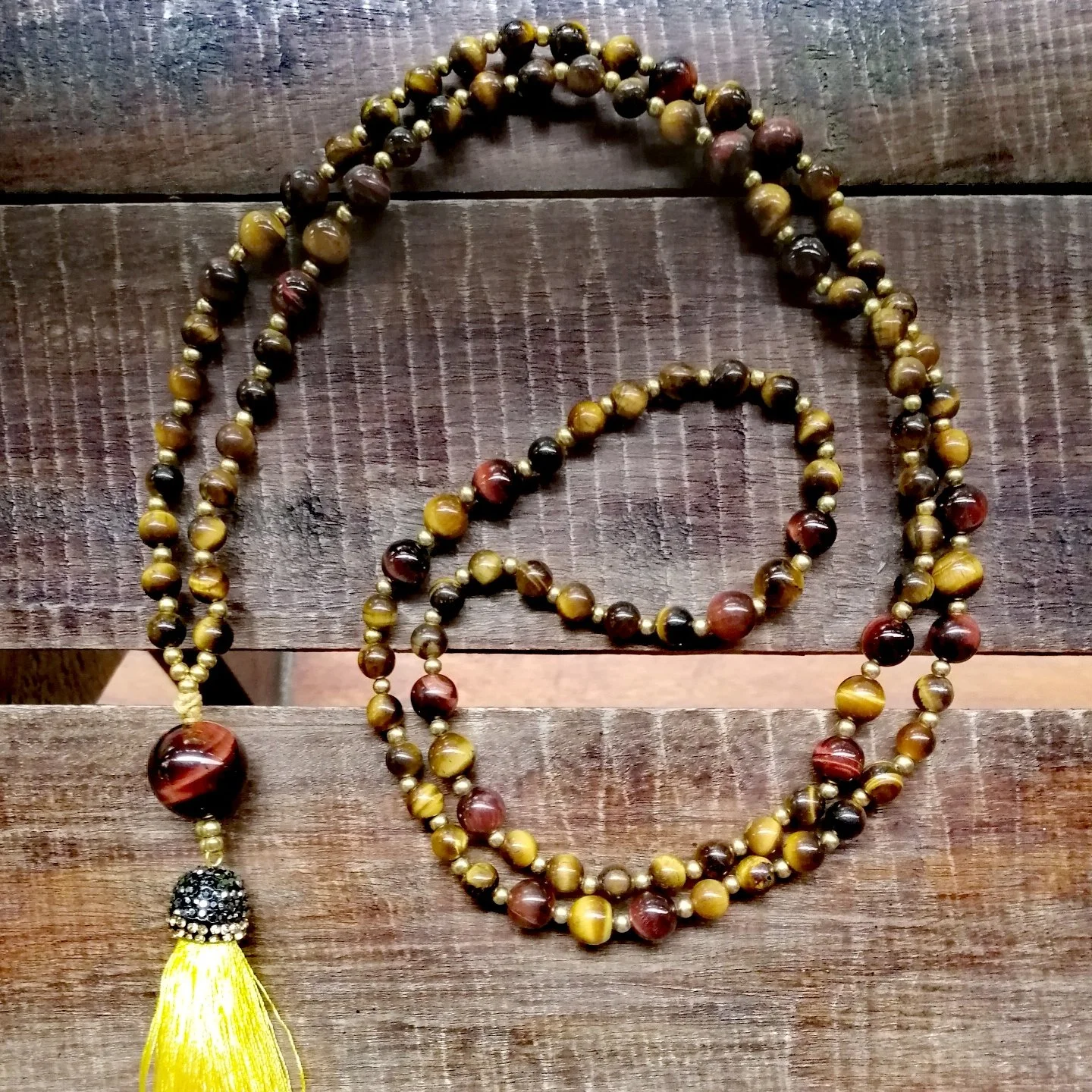 Red and Brown Tiger's Eye Mala