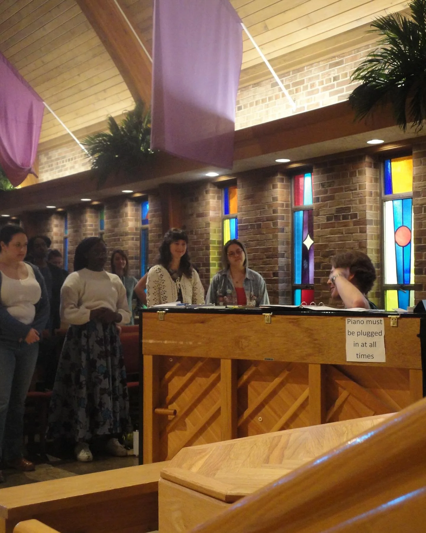 Penultimate rehearsal vibesπ‍βοΈπ‍βοΈπ‍βοΈπ€ππ€π we’ve loved rehearsing the joyous, mystical Missa Gaia (yes, this is us!). We cannot WAIT to hear all of the instrumentalists (hello saxophone solossss) next week at our dress rehea
