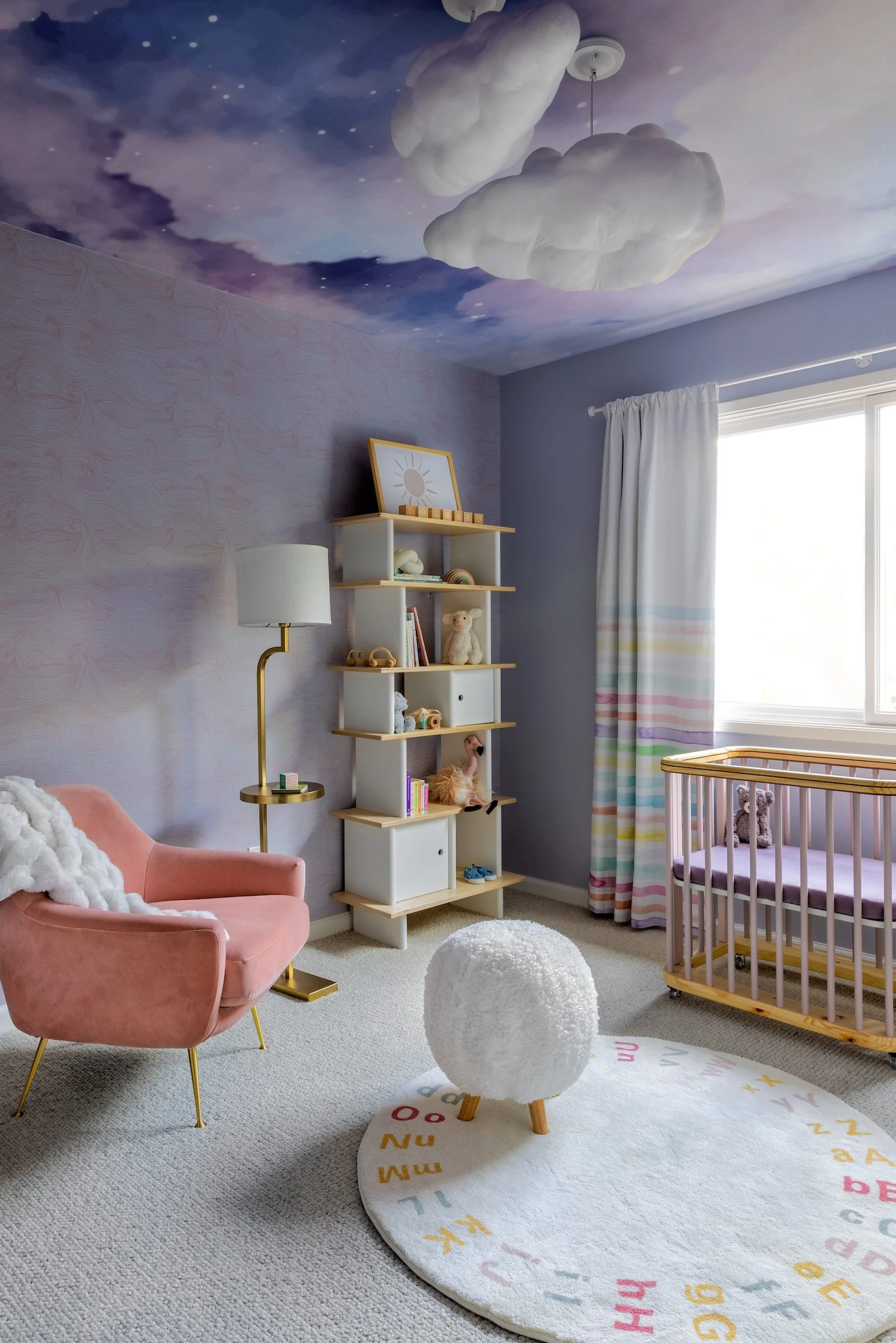 Rockridge Residence Modern Adorable Purple Children's Nursery Room Design by Refined Interiors, East San Francisco Bay, CA