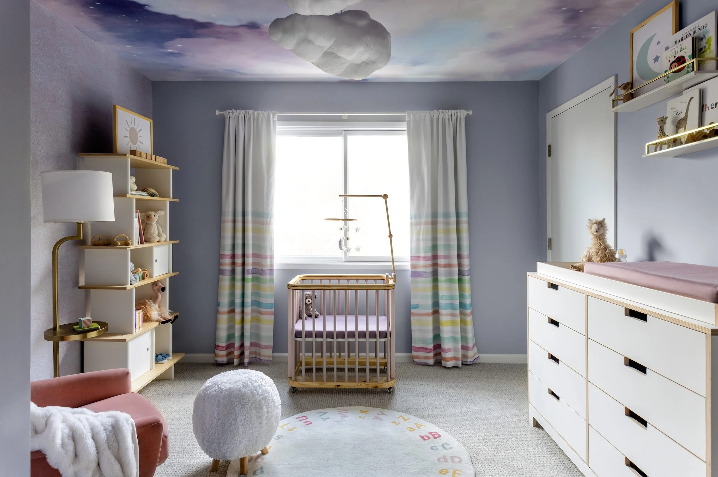 Rockridge Residence Modern Adorable Purple Children's Nursery Room Design by Refined Interiors, East San Francisco Bay, CA