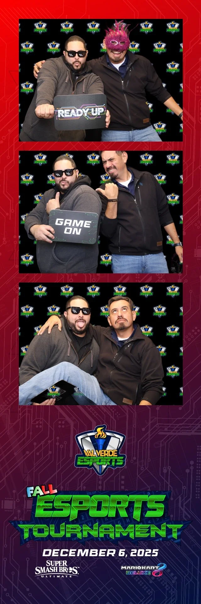 Photo booth strip prints for a school district esports event