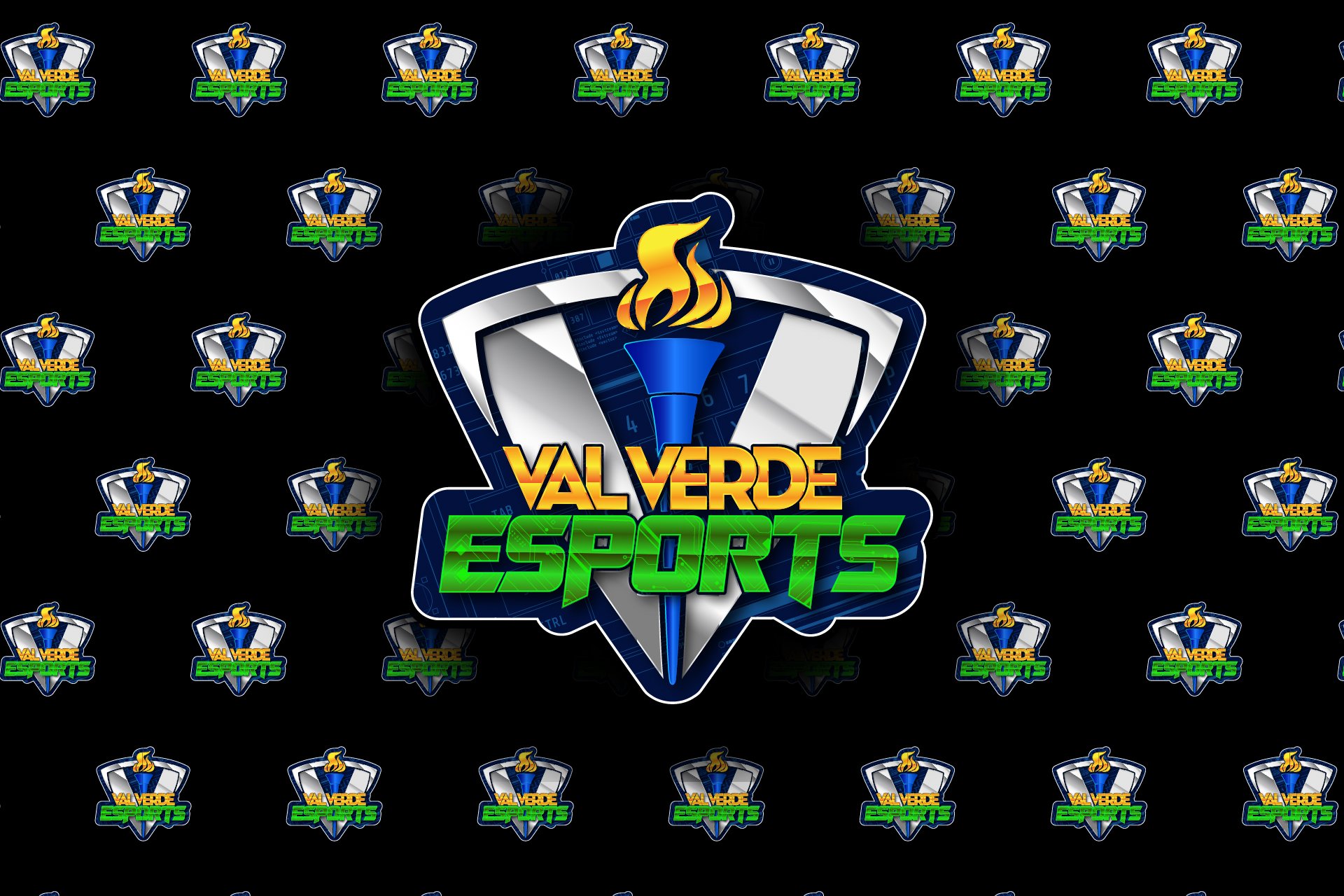 AI background option: centered esports logo backdrop