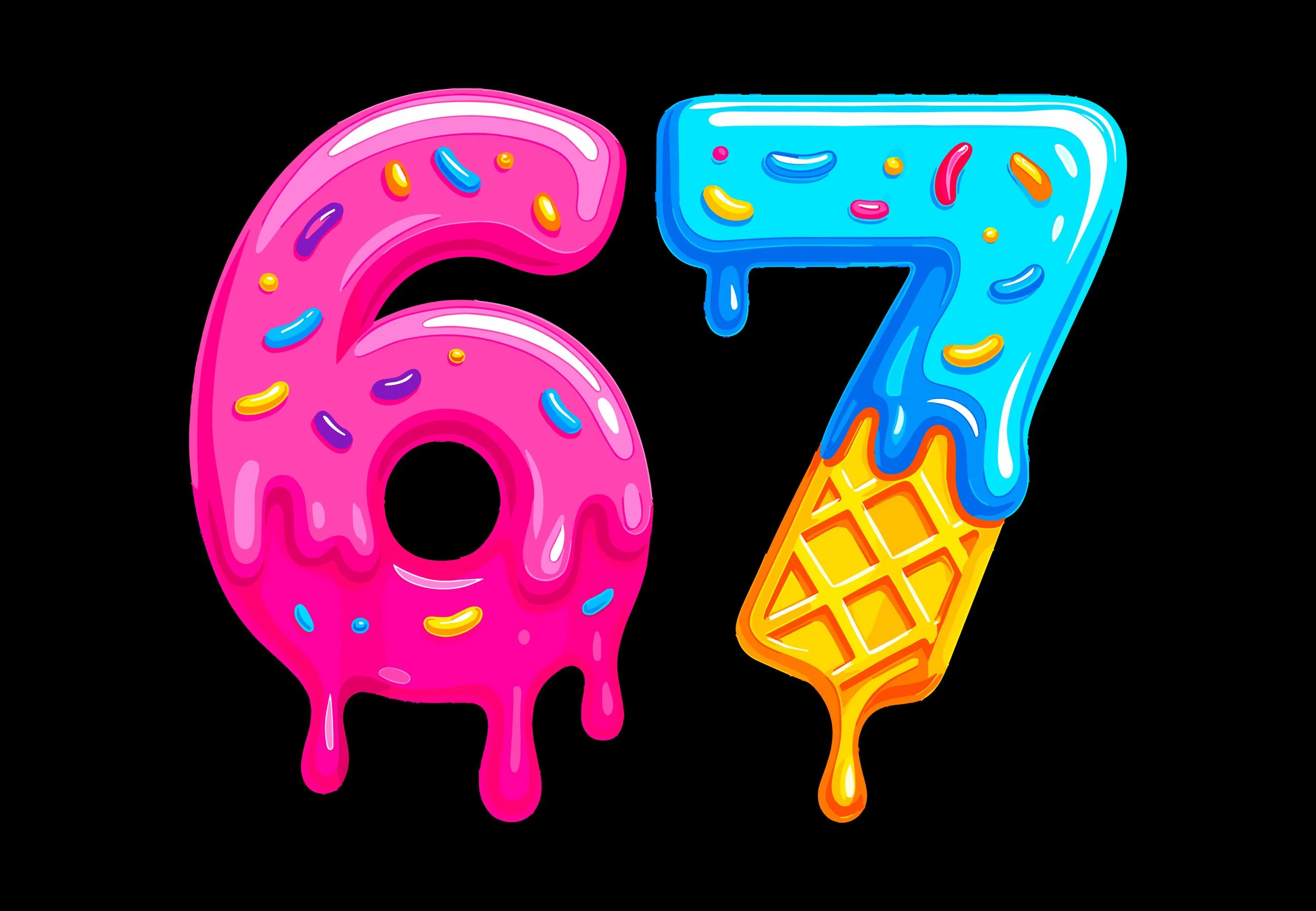 “67” trend photo booth props