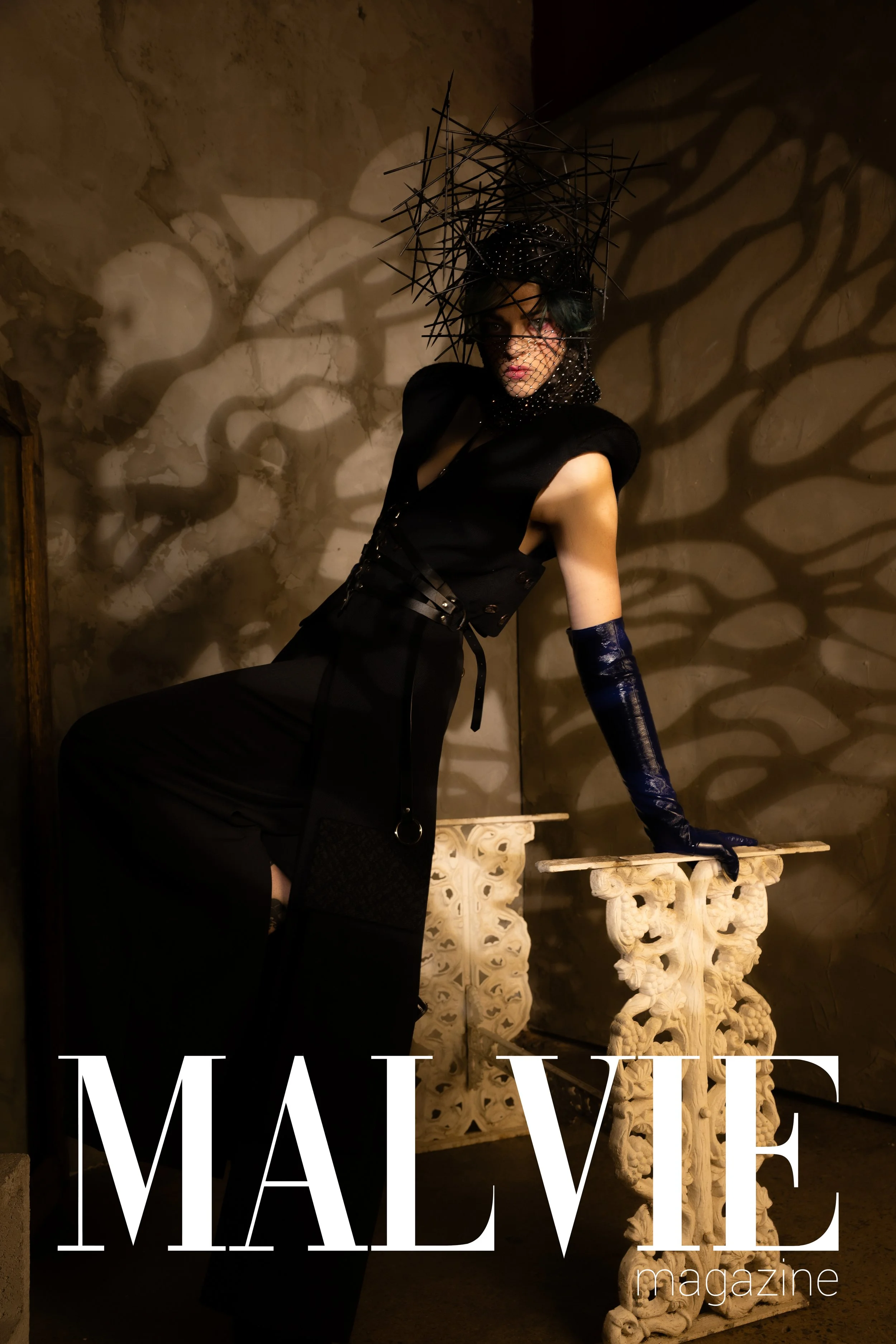 HMUA: Lori S Makeup & FX | Hair Piece: Lori S Makeup & FX | Photographer: Zoe Varol | Magazine : Malvie | Model:  Elle Farrow | Styling team: AM PM Studio & Jay | Designer: Shiyo