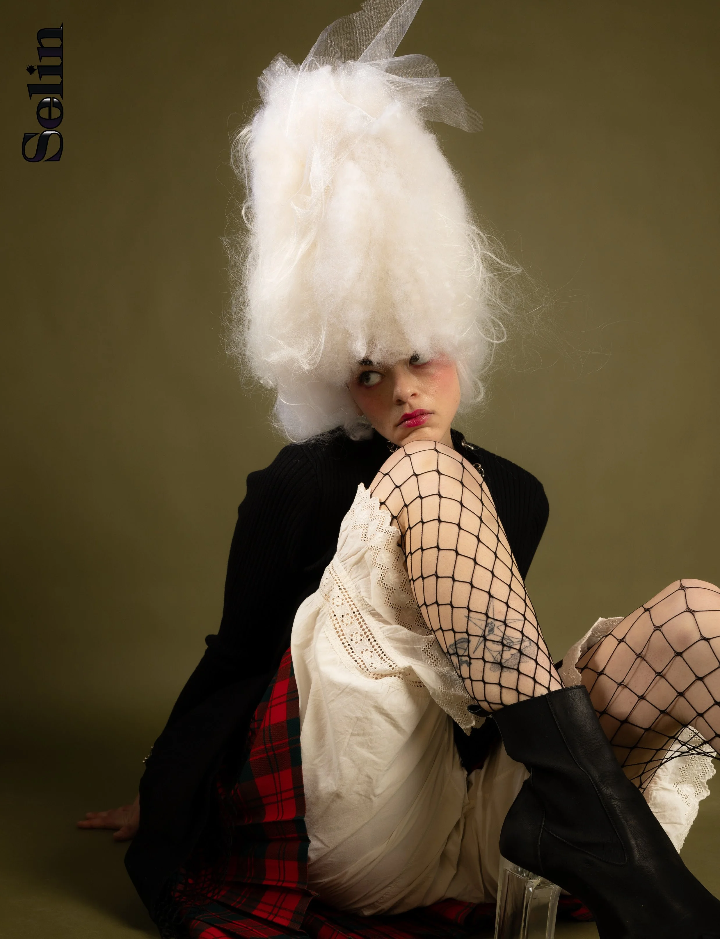 Model:  Elle Farrow | HMUA: Lori S Makeup & FX | Hair Piece: Lori S Makeup & FX | Photographer: Lou Lambrechtlou | Magazine : Selin | Designer: Rick Ownen | Styslits: Am Pm Styling Solutions & Jaybfu