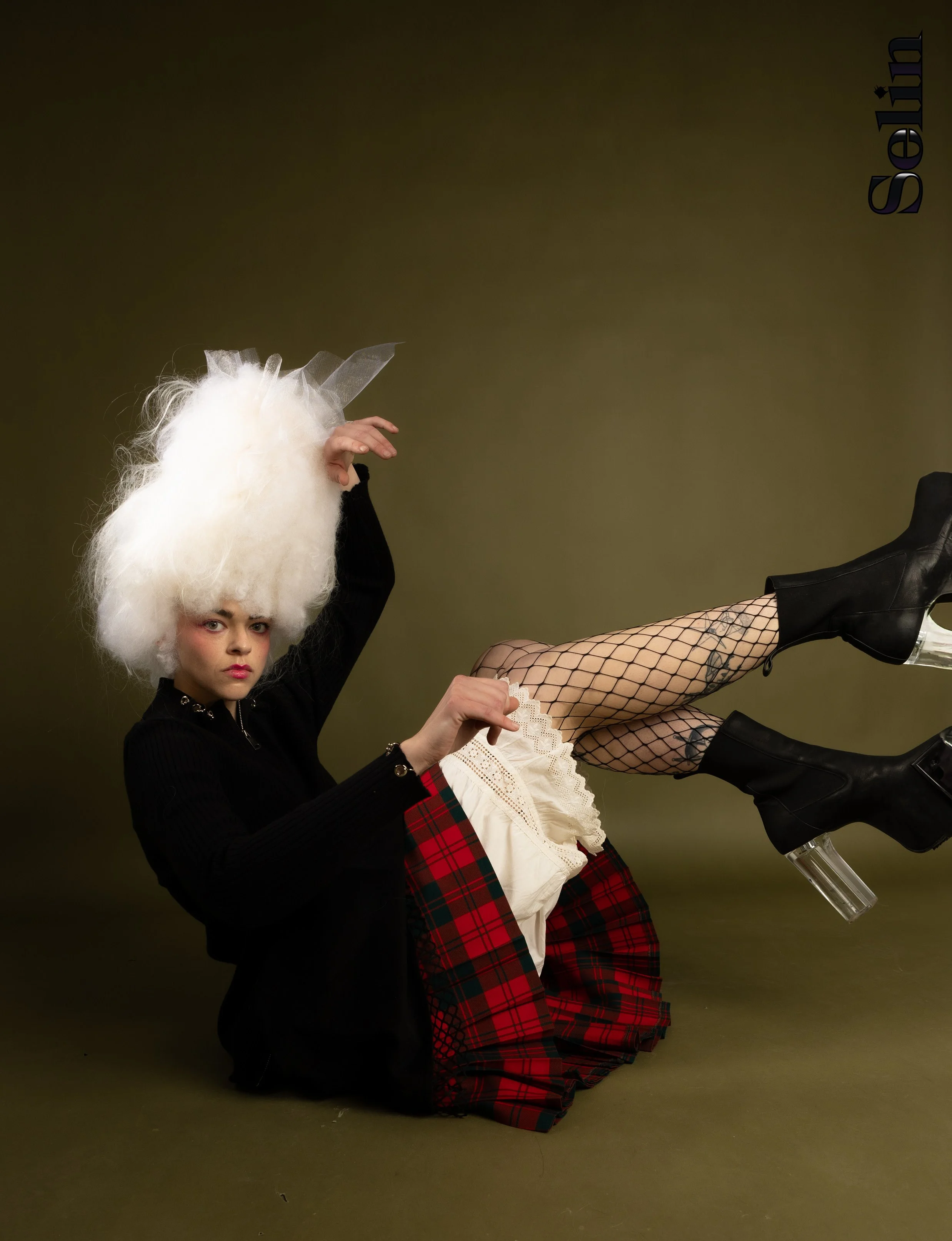 Model:  Elle Farrow | HMUA: Lori S Makeup & FX | Hair Piece: Lori S Makeup & FX | Photographer: Lou Lambrechtlou | Magazine : Selin | Designer: Rick Ownen | Styslits: Am Pm Styling Solutions & Jaybfu