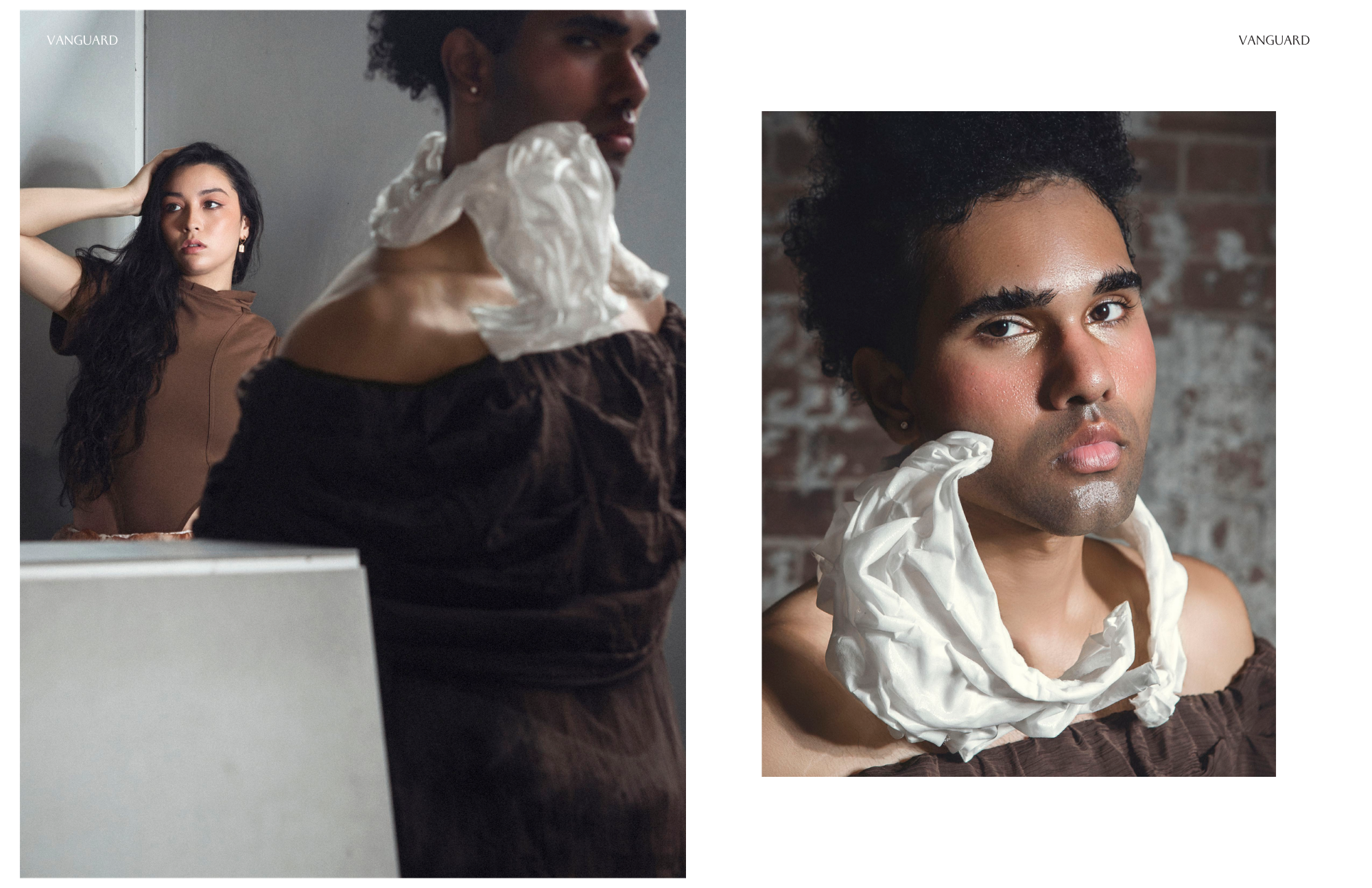 Photographer | @zoe.varol 
Publication | Vanguard NY
Models | @ram.valabhoju @jesse.leexo
HMUA/Hairpieces | @lori.s_makeup_and_fx