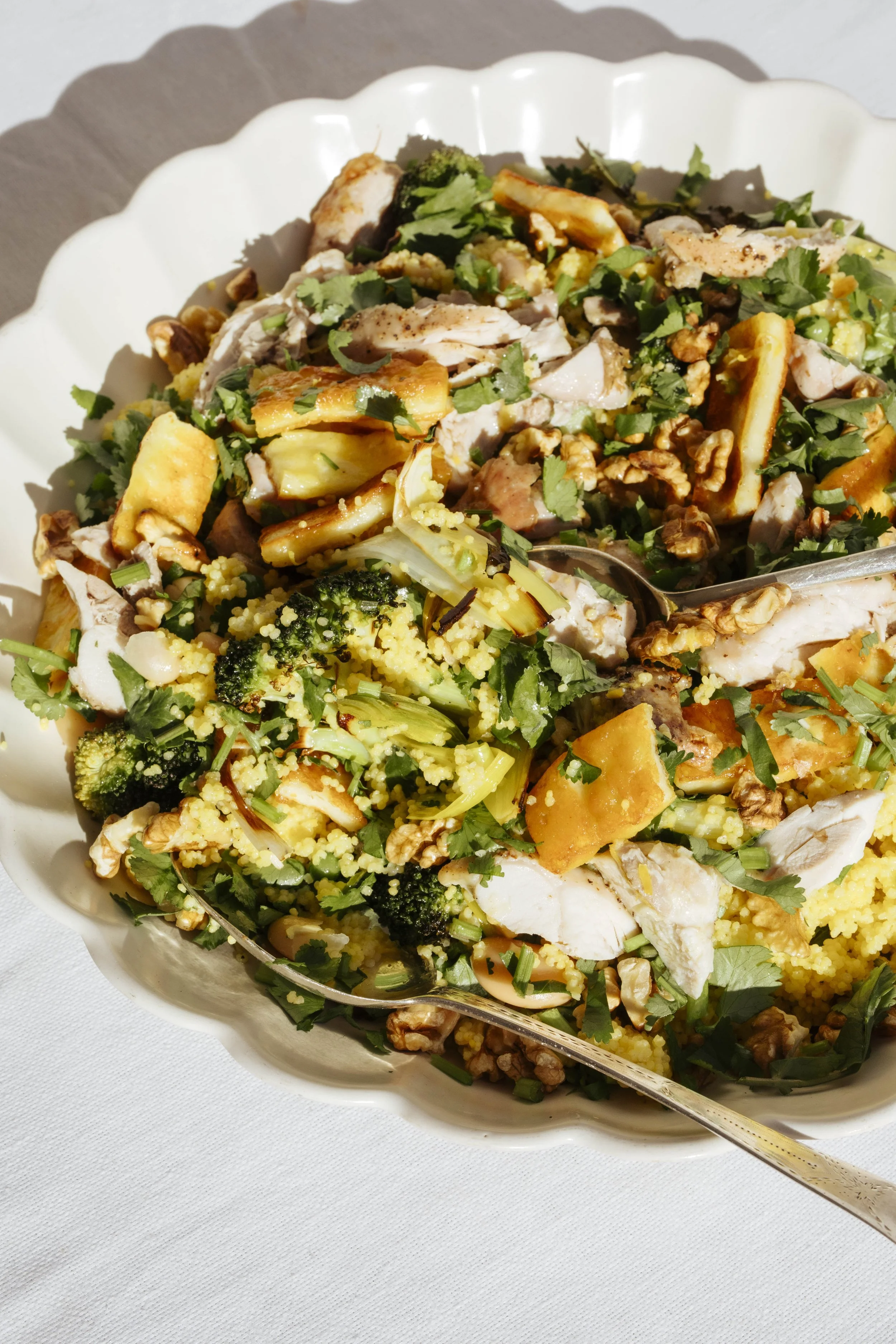 Super Green Chicken + Halloumi Salad