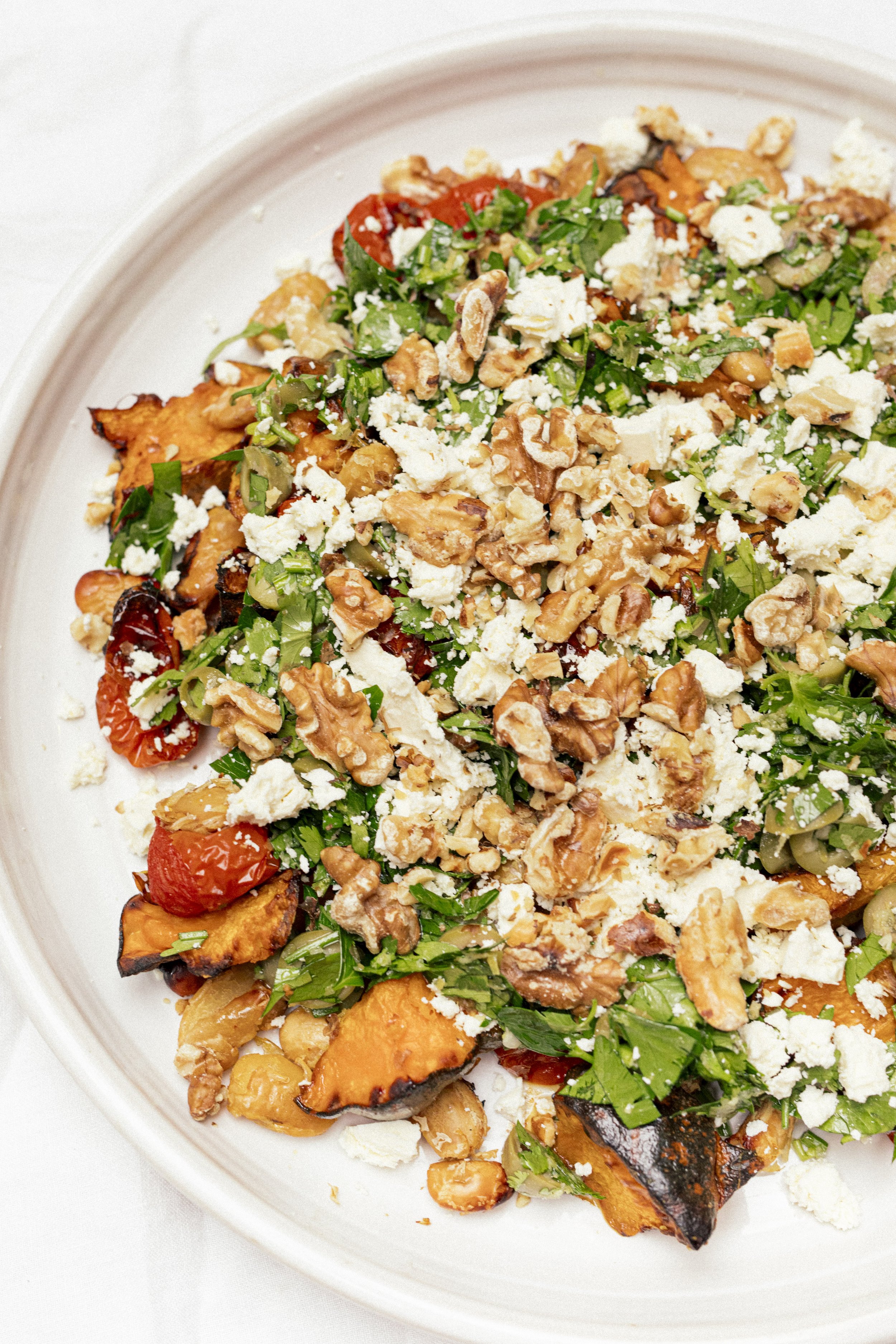 Roasted Pumpkin and Tomatoes with Lemon Herb Salsa