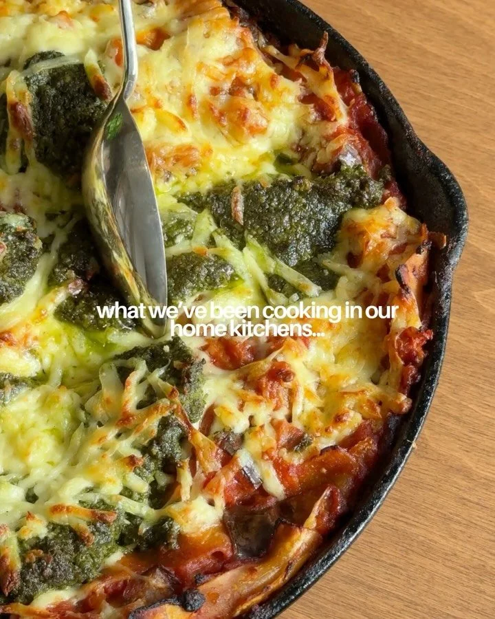 Recipes on repeat in our home kitchens &hearts;️

1. One Pan Pesto Eggplant Lasagne
2. Nutty Cacao Bars
3. Halloumi, Pumpkin + Pickle Tahini 
4. Blueberry + Greek Yoghurt Baked Oats
5. Kumara Peanut Chilli Noodle Bowls 
6. Maple Banana Overnight Chia