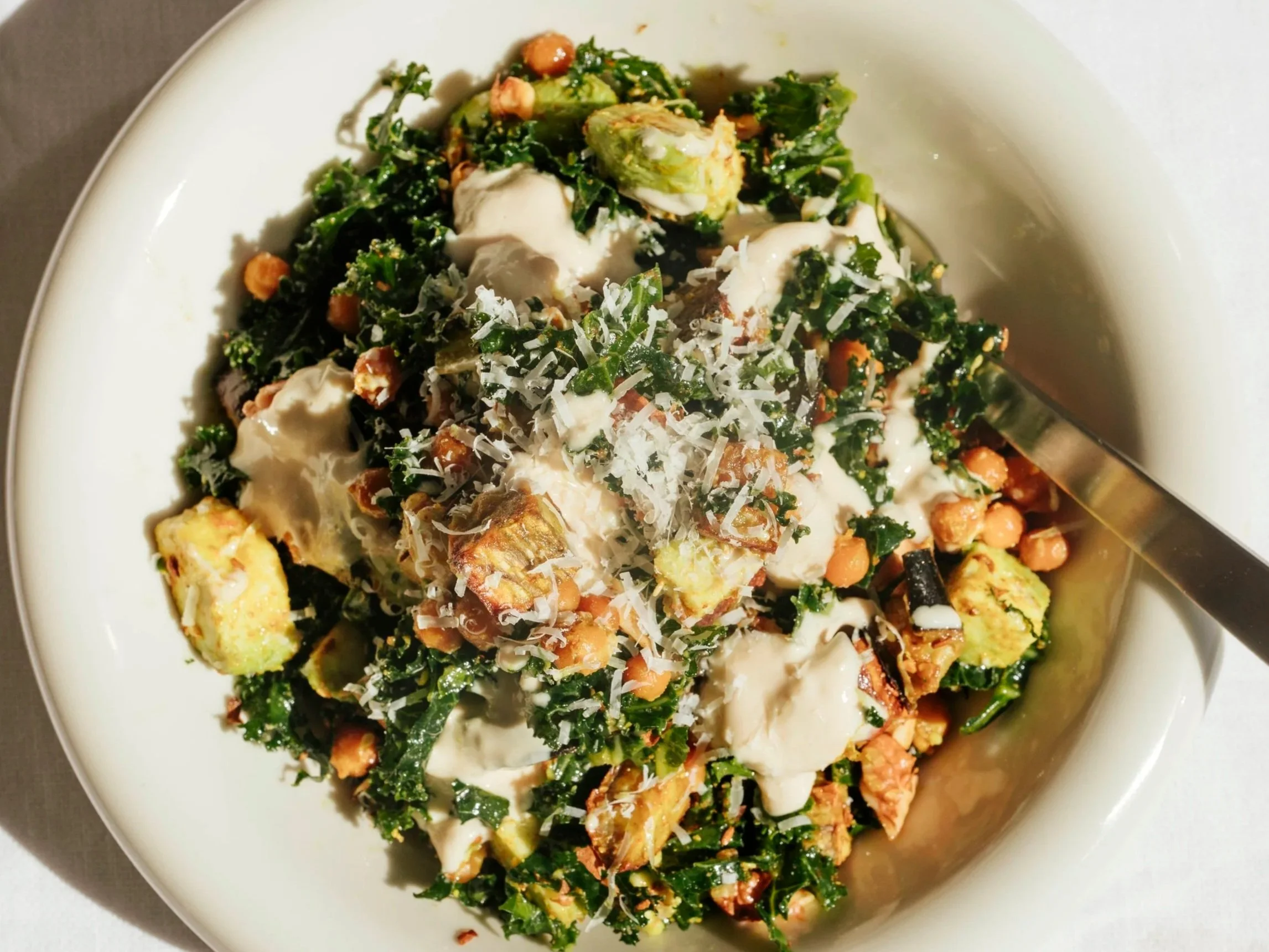 Cheesy Kumara Kale Salad