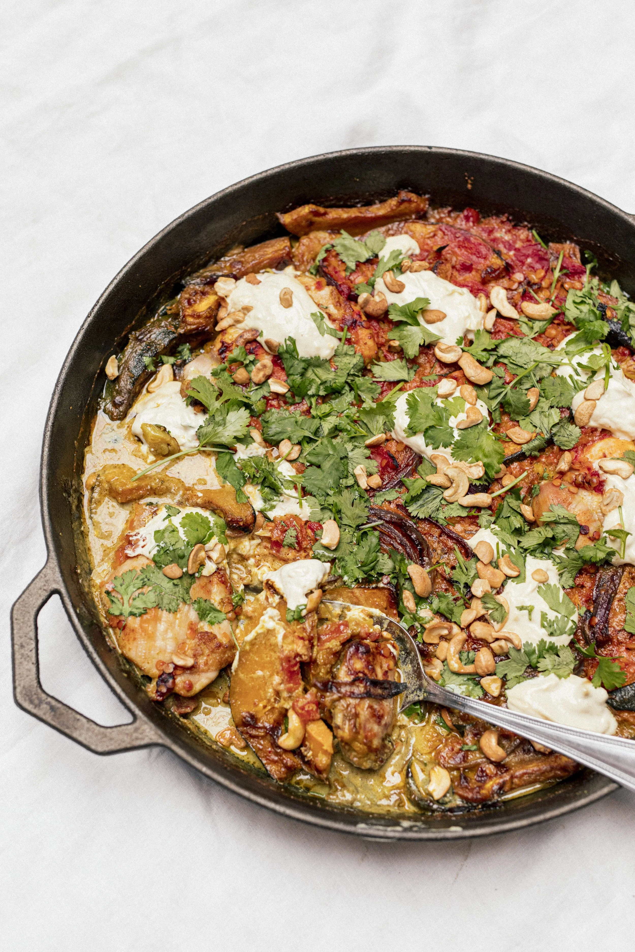 One Tray Pumpkin Chicken Dahl