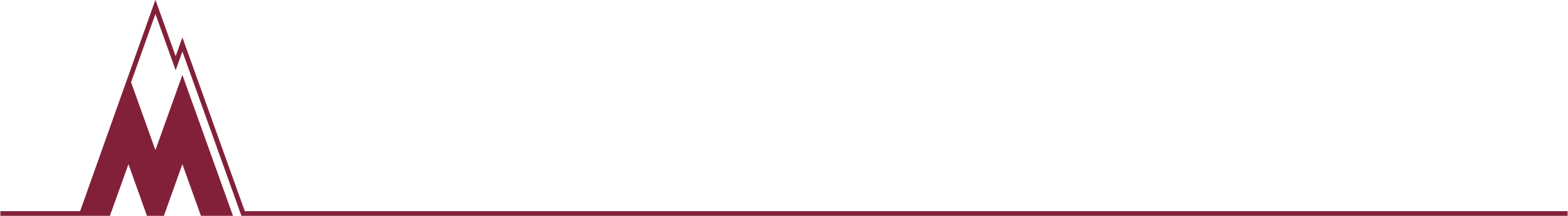 Mountain logo with text "Mawsons" and a maroon line underneath