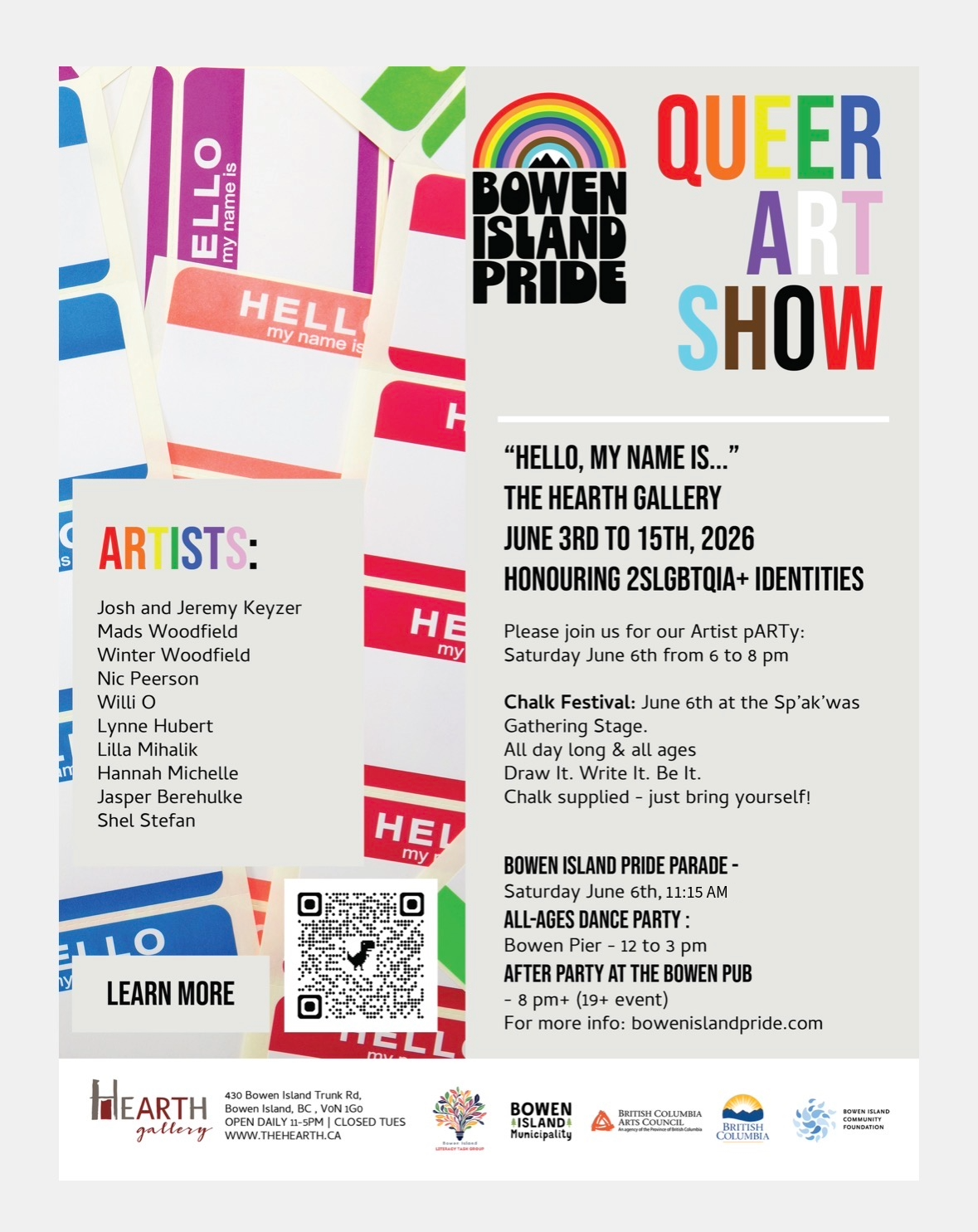 Queer Art Show "Hello My Name Is" Artist Opening Party