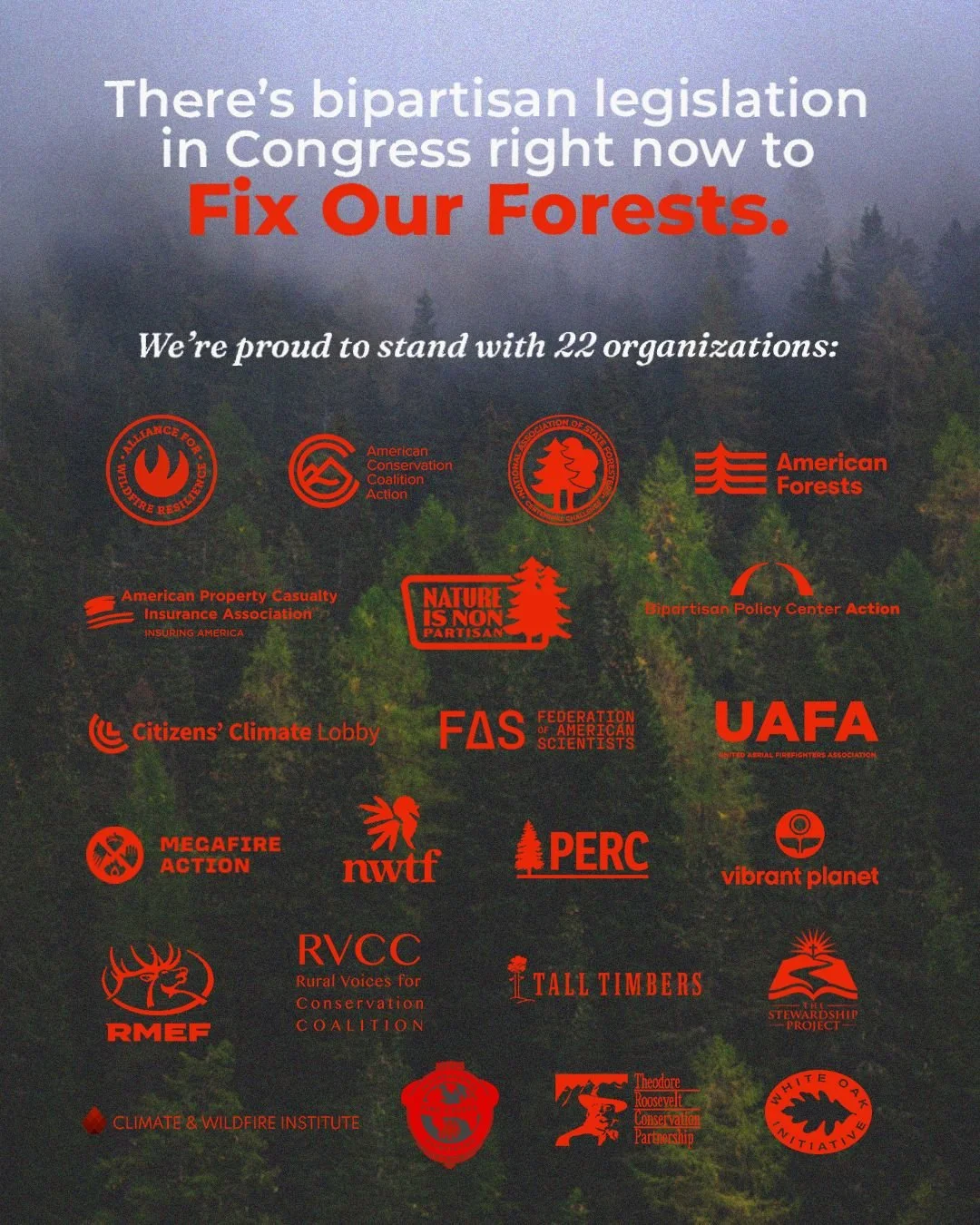 Tell Congress it's time to Fix Our Forests! Click the link in our bio to take action now, and spread the word using #FixOurForests 

#NatureIsNonPartisan #Nature #Conservation #Bipartisanship #Environment