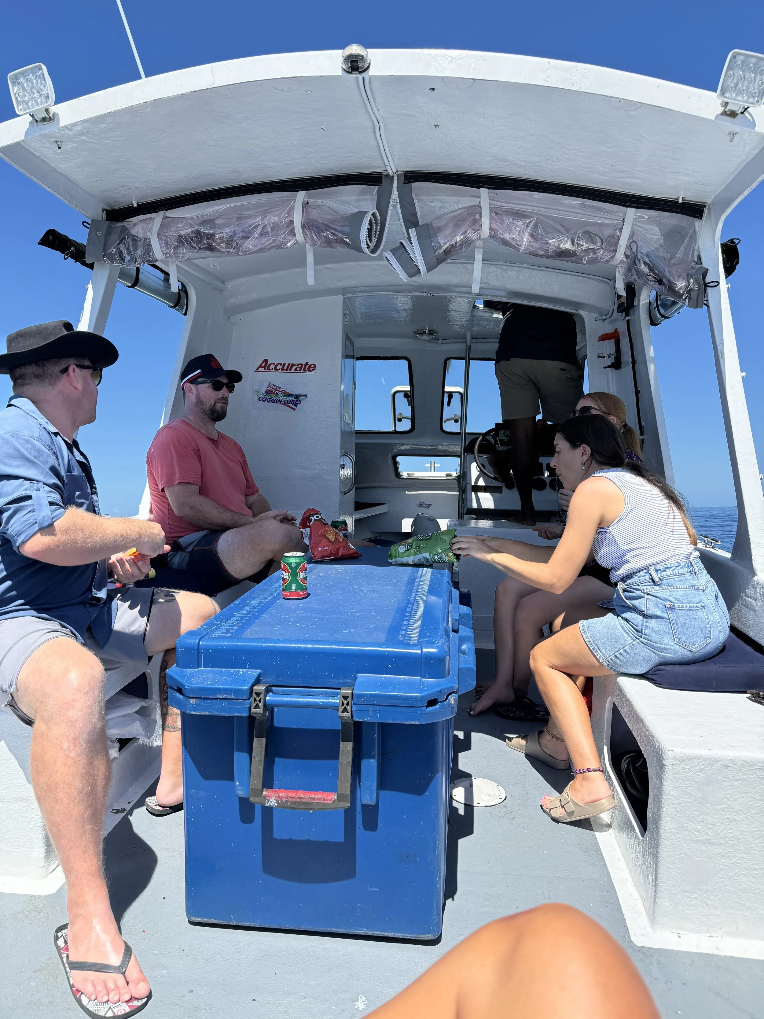 Cold beers on board for a day out on the boat. Friends, fishing, Fiji-- what can be better?