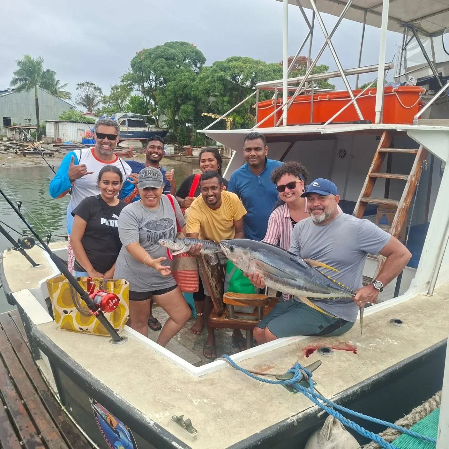Half day fishing produced a nice yellow, and ocean Barracuda 🤙🎣 🌞 
.
.
.
#fijiislands #fishingcharters #fijitourism #cleanoceans #yellowfintuna #shimano