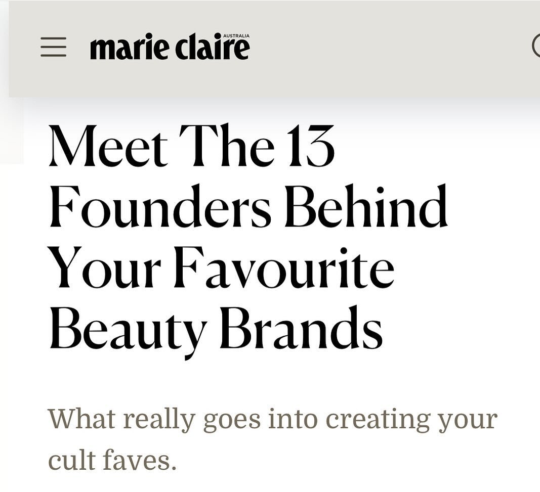 Pinch me moment - I&rsquo;m featured on marie claire &lsquo;Meet The Founders Behind Your Favourite Beauty Brands&rsquo;. 
Link in bio if you would like to read more. 

#marieclaireau #marieclaireaustralia
