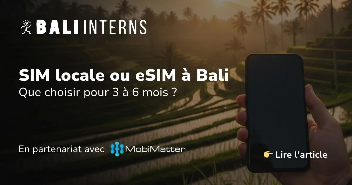 SIM locale ou eSIM internationale à Bali ? Le guide indispensable pour les stagiaires (3 à 6 mois)