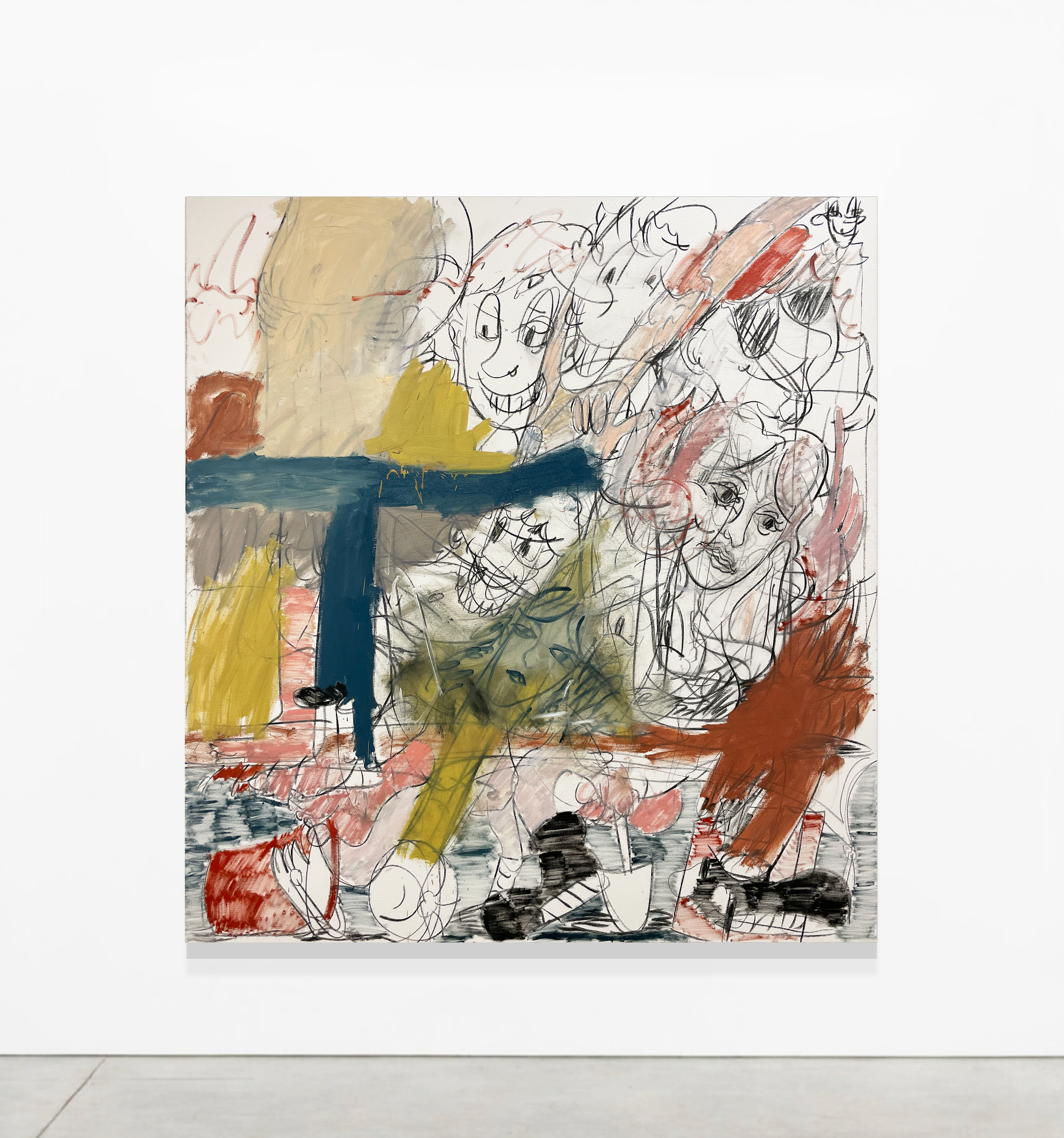 Living in a castle made of sand
Oil, charcoal and graphite on canvas.
140cm x 130cm
2024.