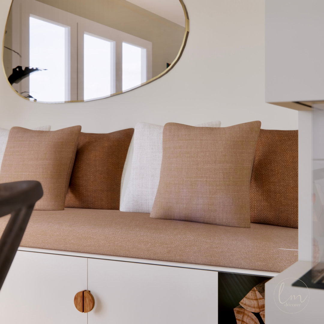 Agencement banquette cheminée