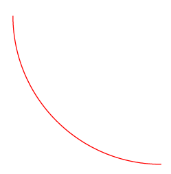 Roter Halbkreis auf weißem Hintergrund