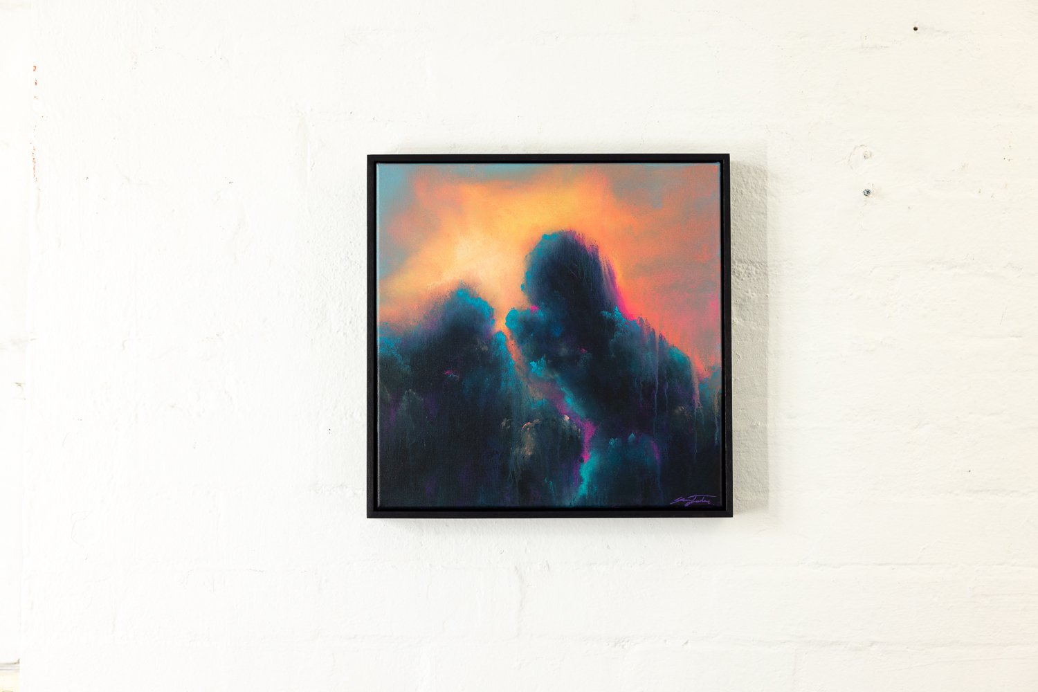 The Mount, Acrylic on canvas, Framed in sustainable Vic ash 40 x 40cm $620