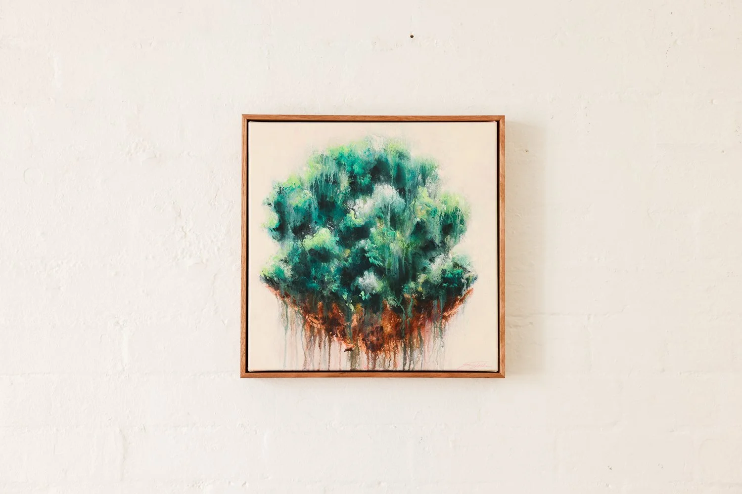 Cloud Island Mini, Acrylic on canvas, Framed in sustainable Vic ash, 40 x 40cm $620